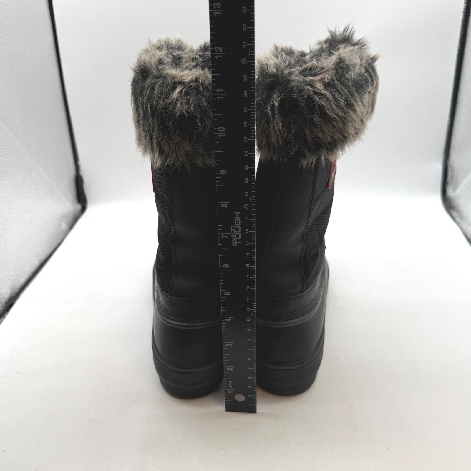 Dream Pairs Black Waterproof Faux Fur Insulated Winter Snow Boots Size 10