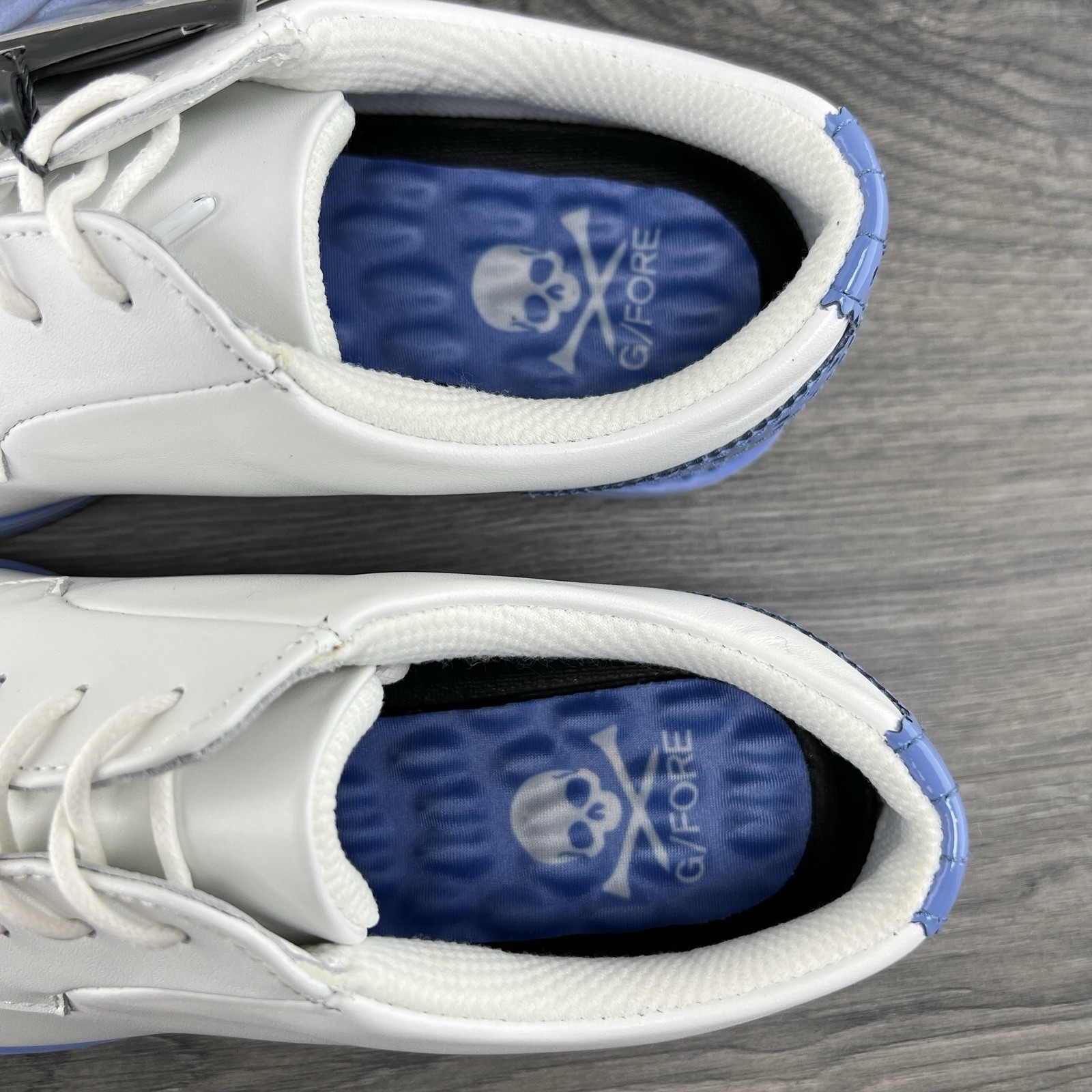 G/Fore Ladies Cap Toe Gallivanter Size 7.5 Womens White Vista Blue Golf Shoes