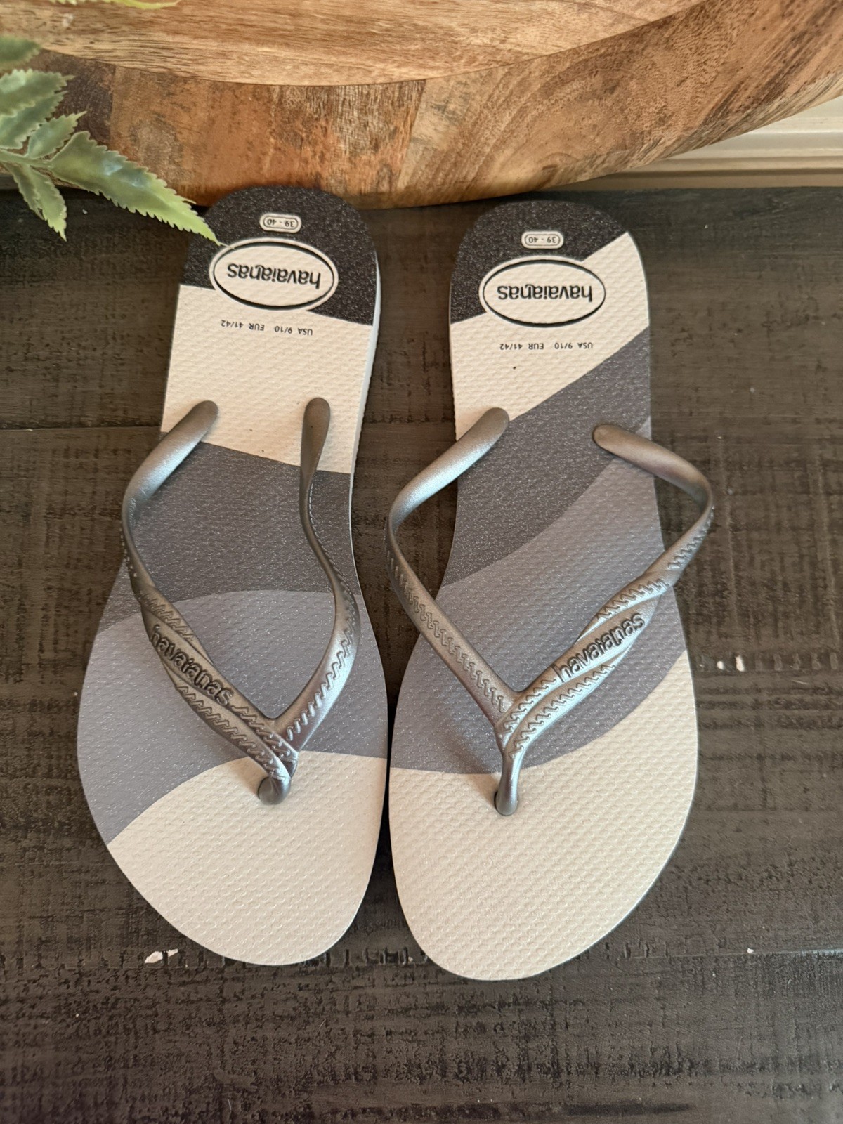Havaianas Fantasia Gloss White Silver with Metallic Straps Wmns EU39-40/ US 9-10