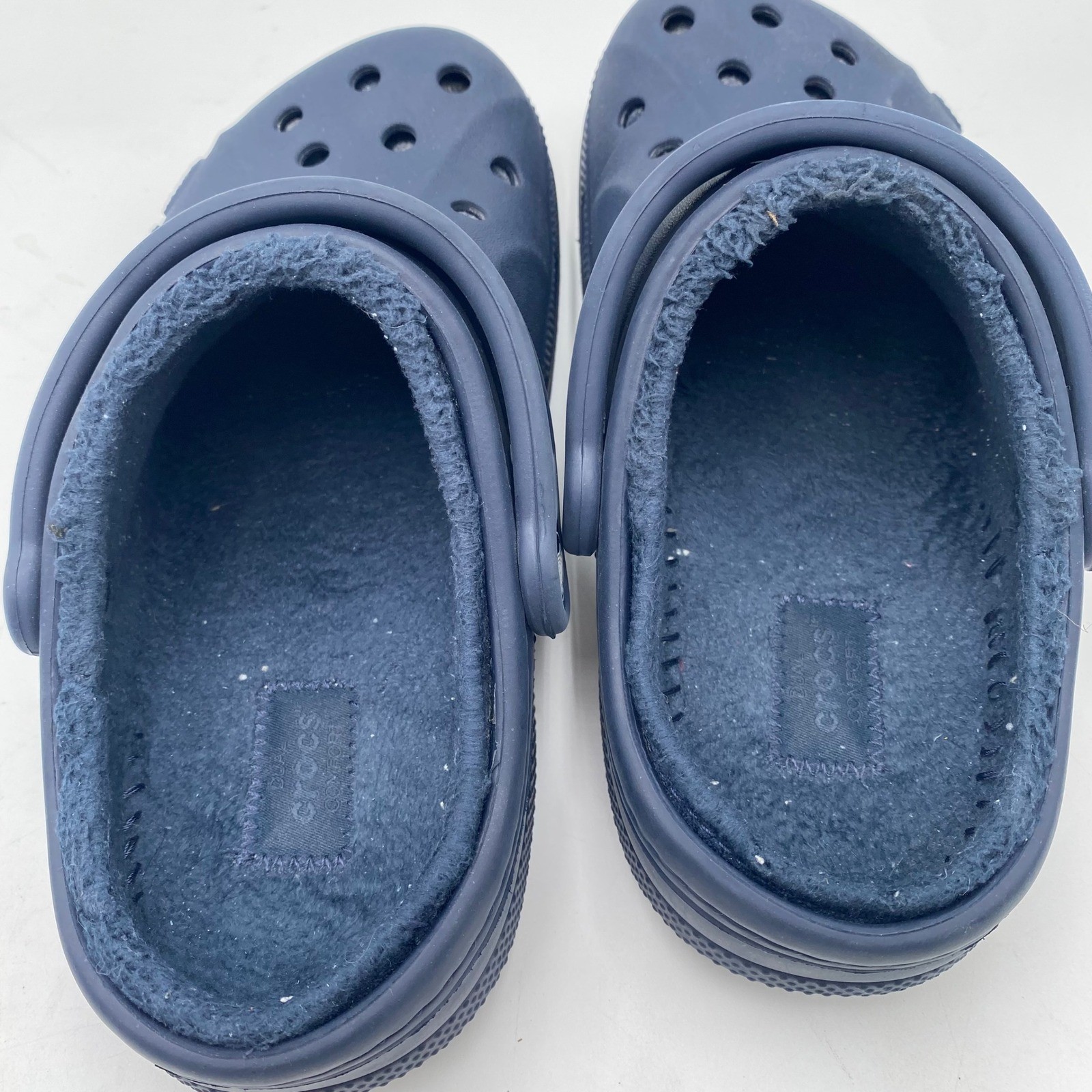 Crocs Baya Lined Clog Navy Blue Womens 6 Fleece Warm Comfort Slip On Shoes