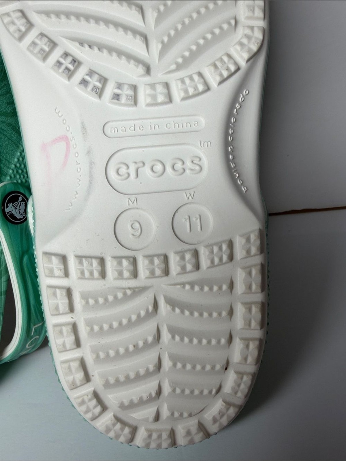 Crocs Classic Marbled Clog Aqua Green White Unisex Size M9 W11