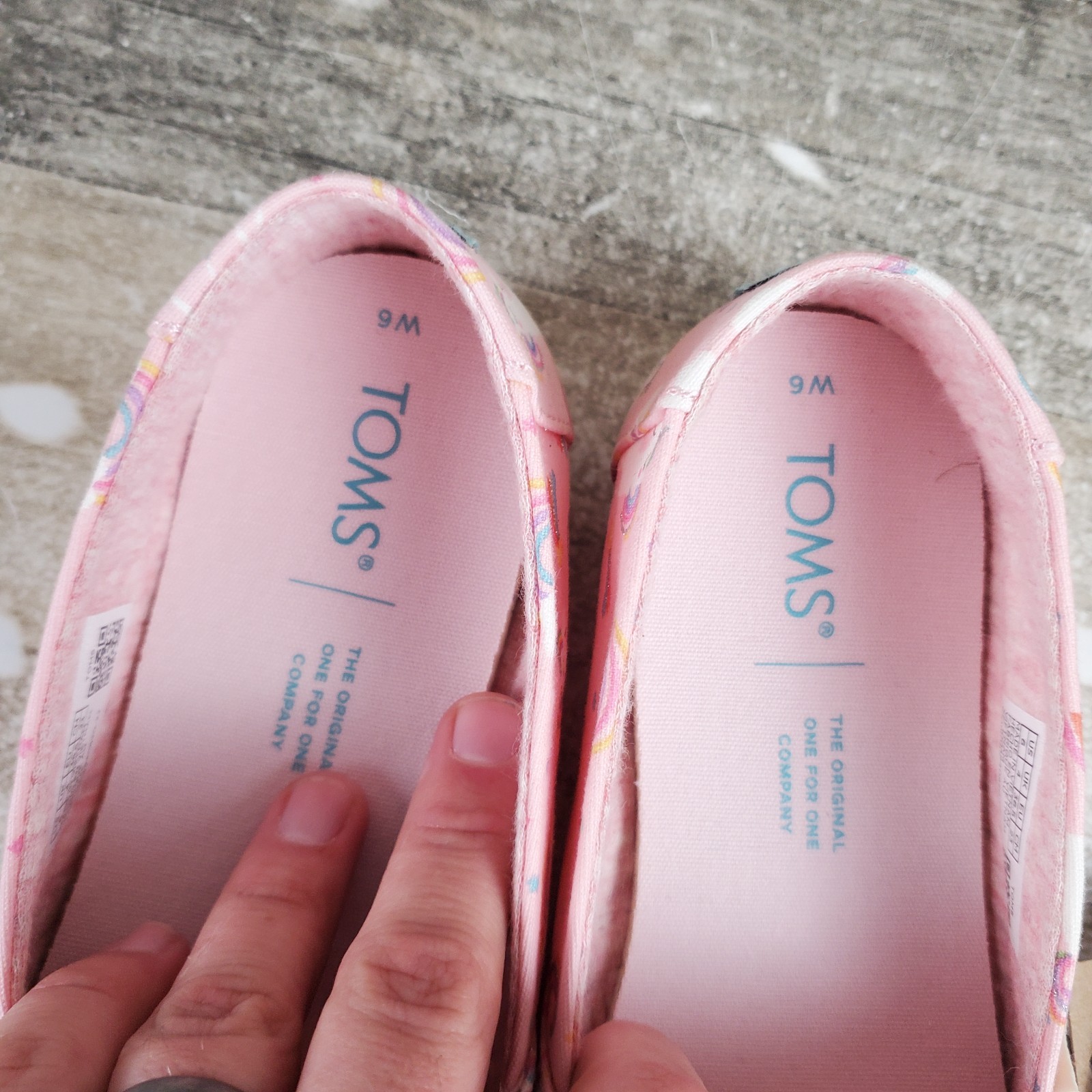 Toms Alpargata Womens Shoes Sz 6 Pink Almond Blossom Unicorn Print Slip On Flats