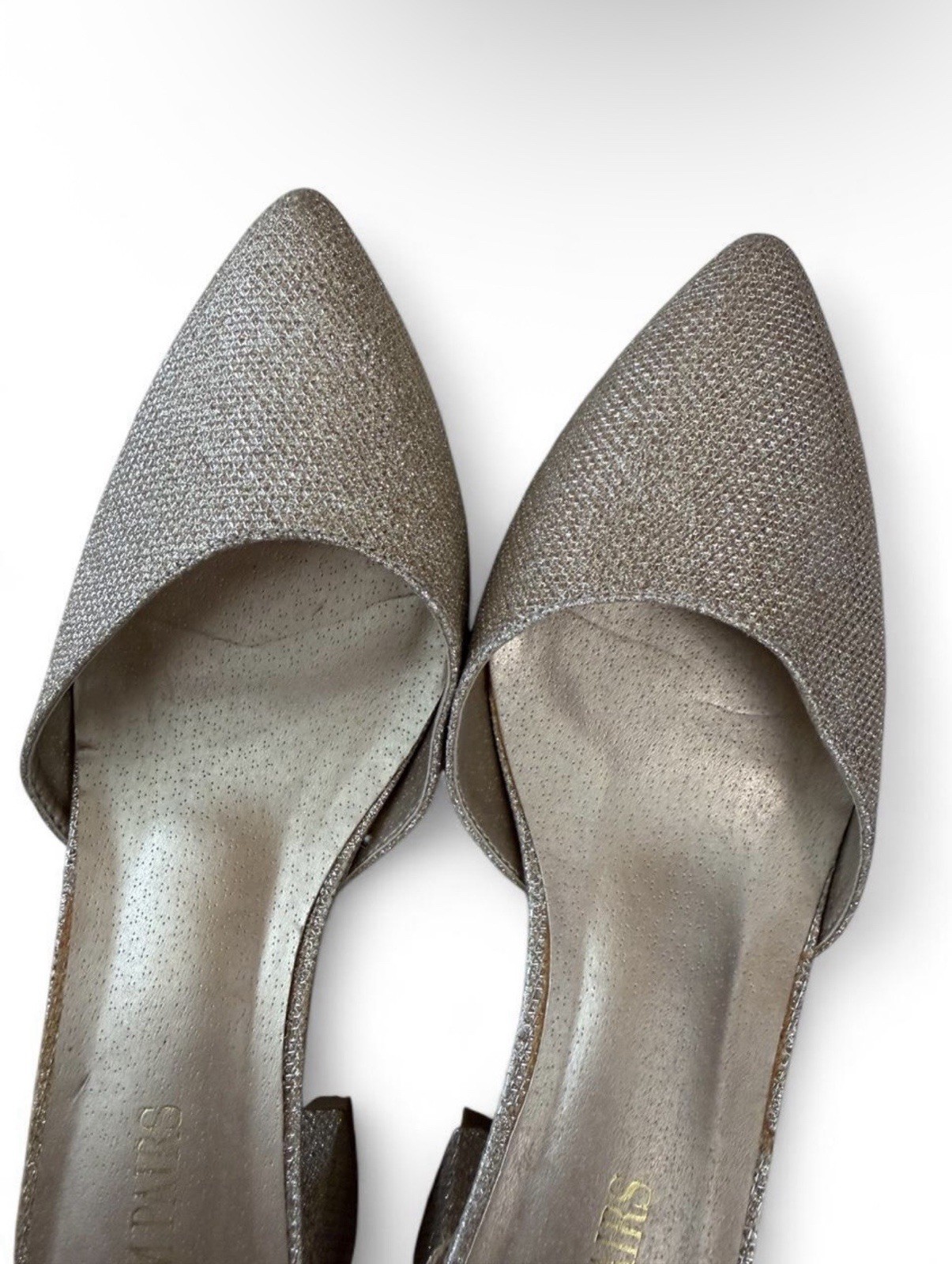 Dream Pairs Women’s US 9.5 Silver Glitter D’Orsay Ankle Strap Pointed Toe