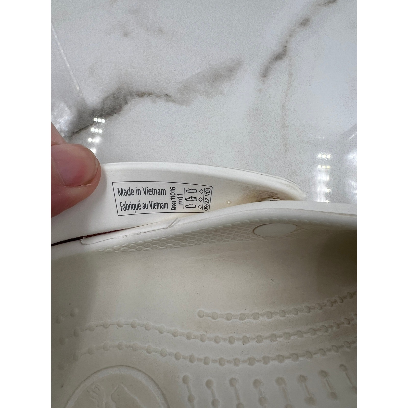 Crocs Crocband Clog White Black Stripe 11016-100 Mens Size M11