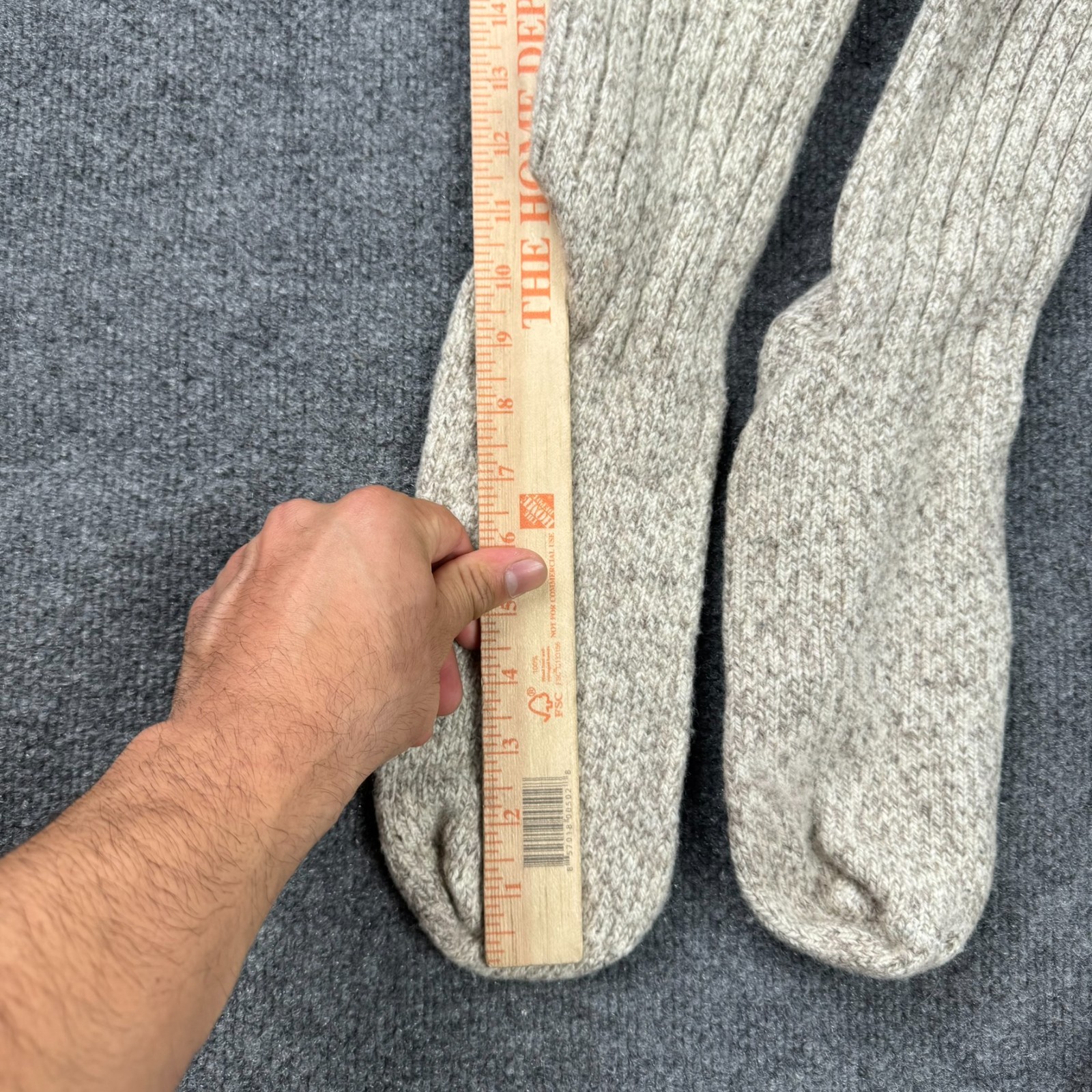 Cozy Woolen sleepers Blend Ribbed Knit Crew Socks Oatmeal Tan Unisex One Size