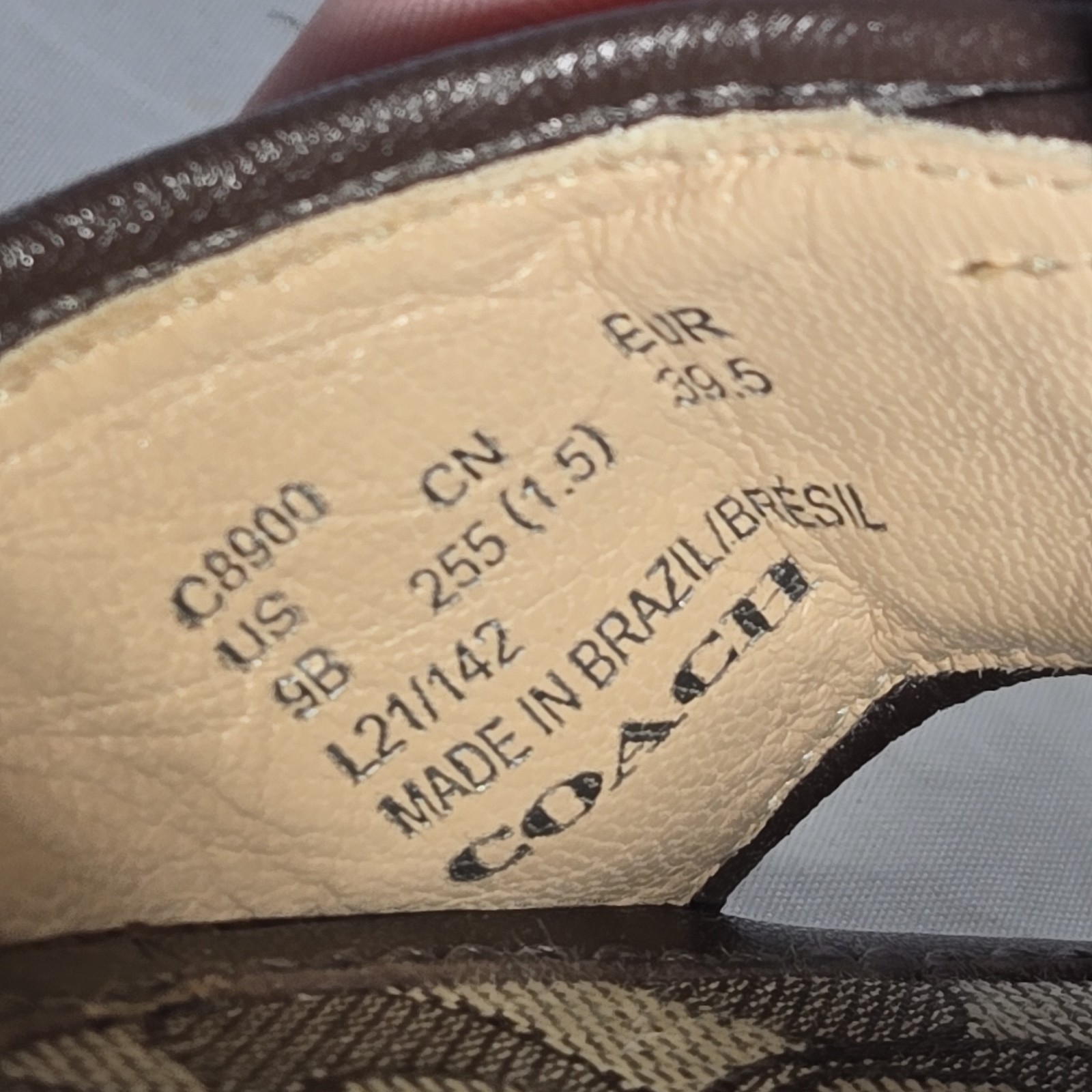 COACH Margot Sandals in Signature Jacquard Oak/Maple Womens 9 US 39.5 EU