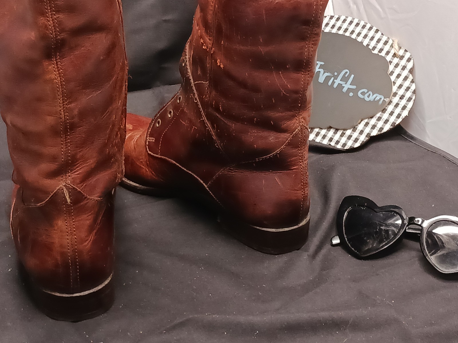 Womens Unbranded Size 7B Tall Boots Brown Low Heel Made In Brazil