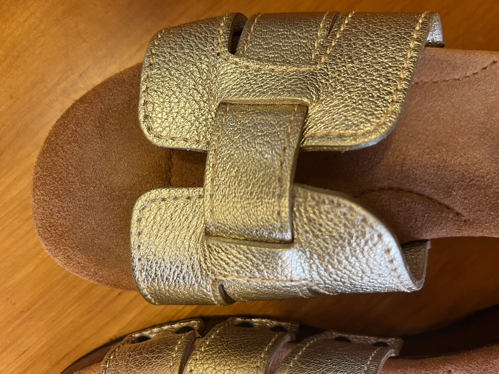 M. Gemi «The Cosima» Clog Sandal Champagne Metallic Leather Women’s 38 EUC
