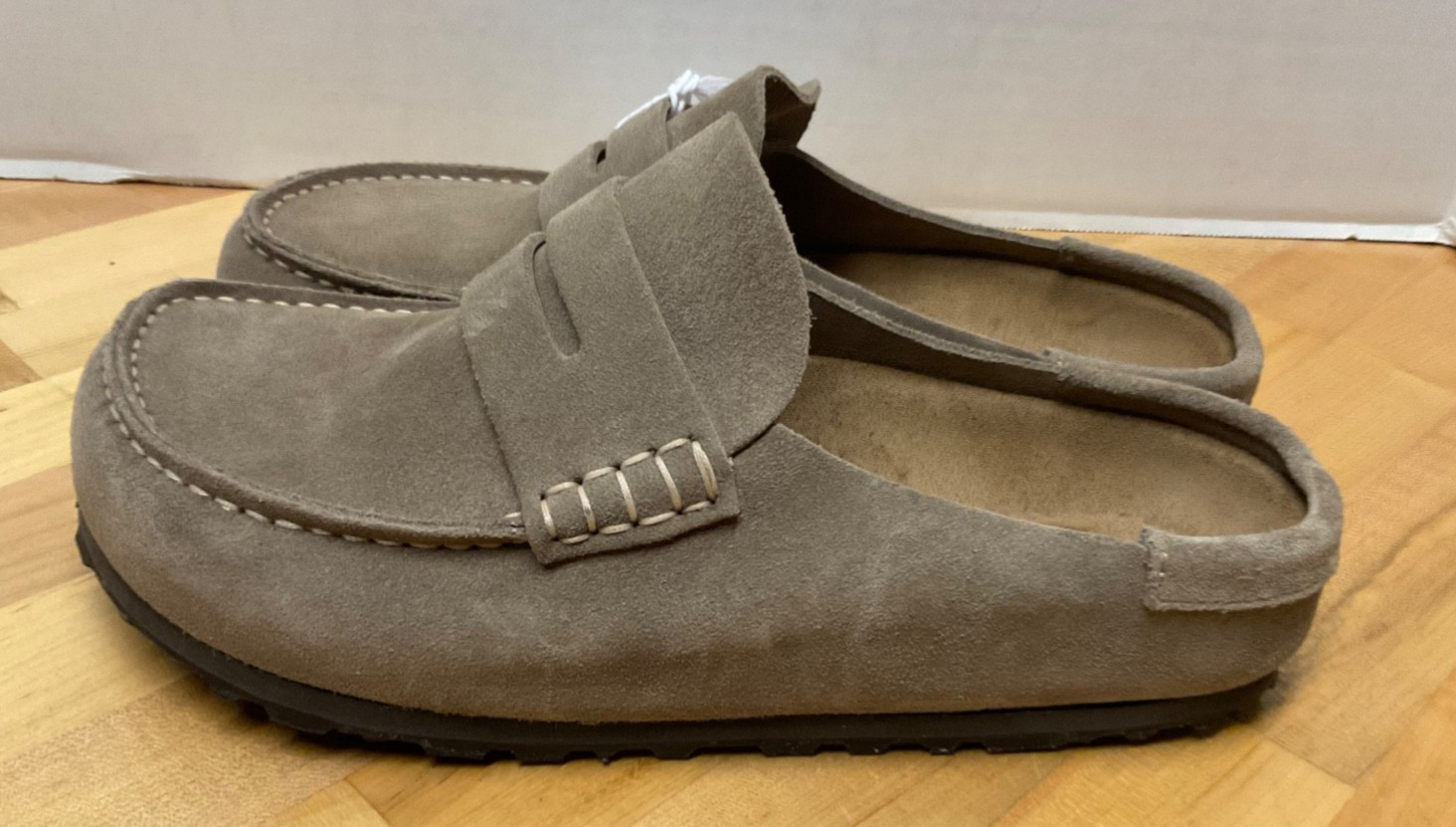 Birkenstock Naples 2.0 Wrapped Taupe Suede 38 Narrow Sandal Shoe New Womens 7