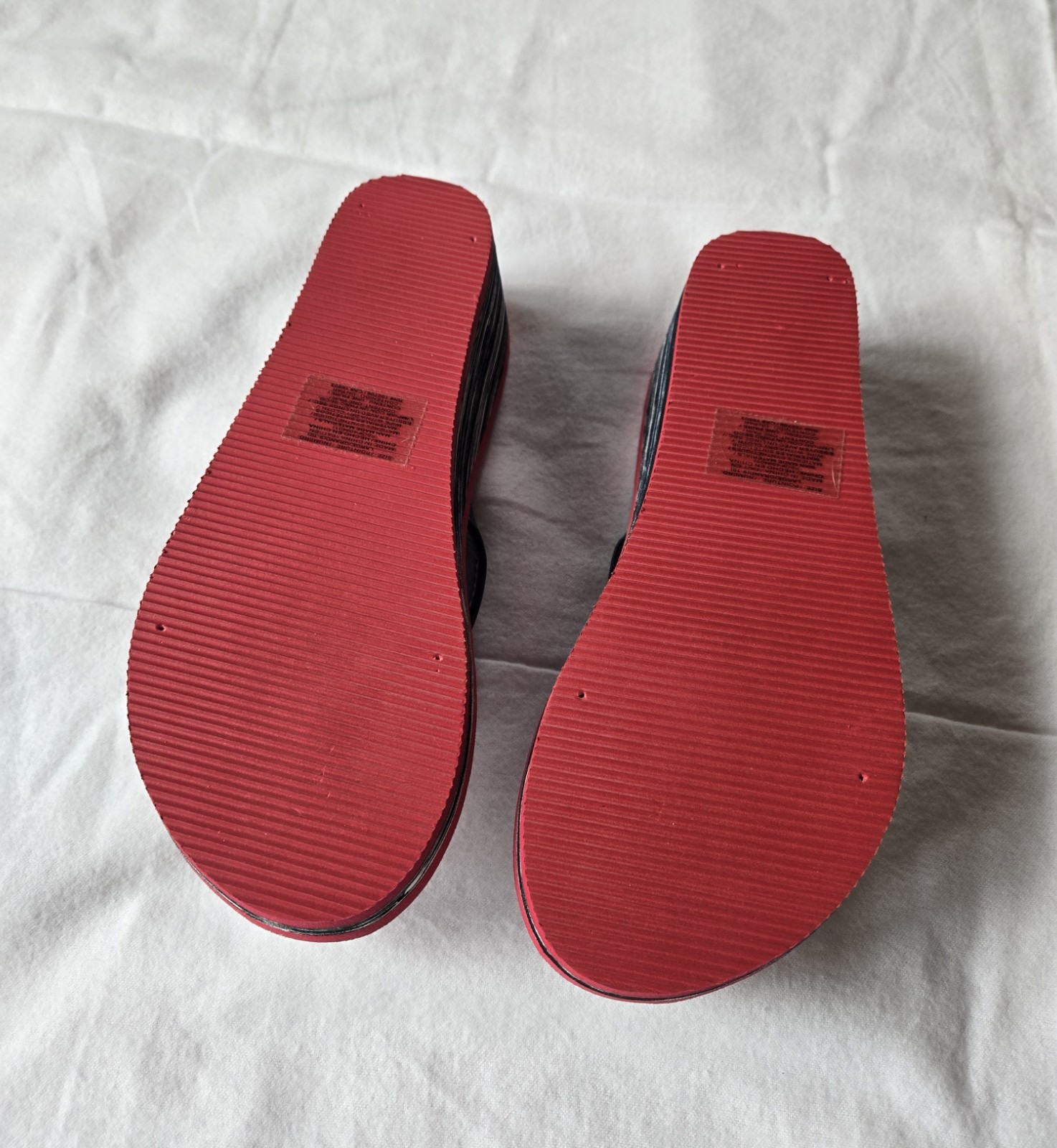 NEW American Flag Wedge Flip Flops Sandals Lg 9-10 Patriotic Beach Pool Vacation