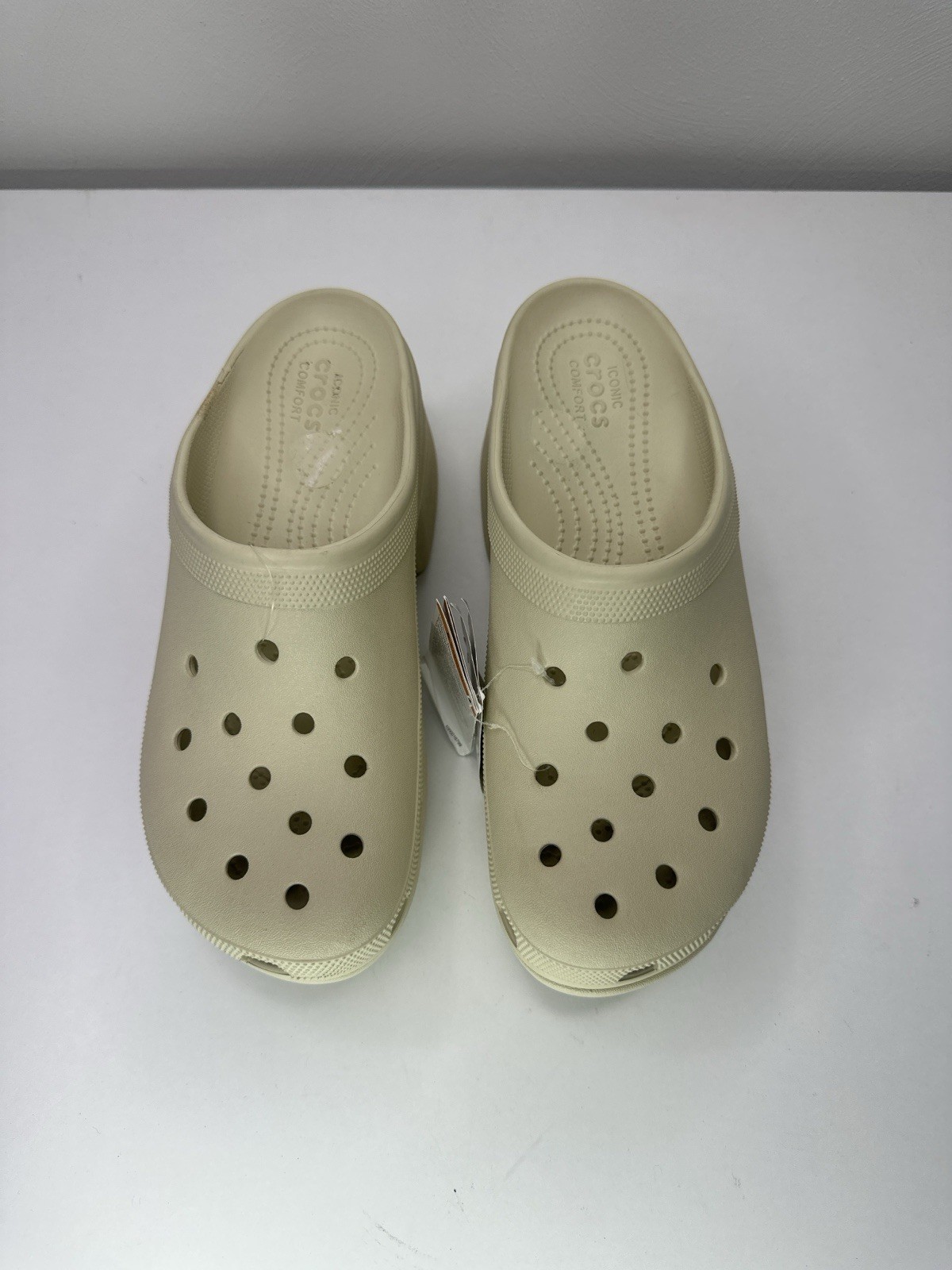 NWT Crocs Siren Clog Platform Heel Bone Beige Women Size US 12 Slip On
