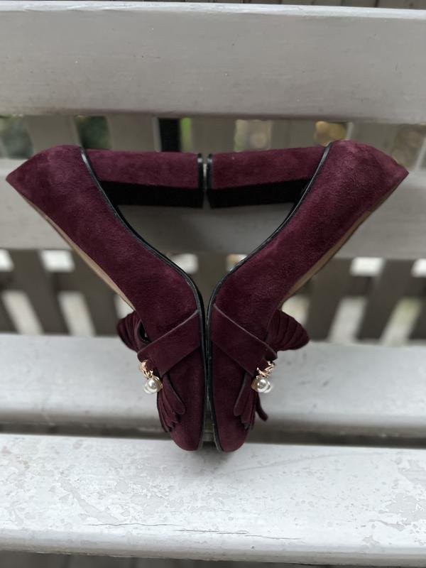 women navy boot heels burgundy leather 39.5