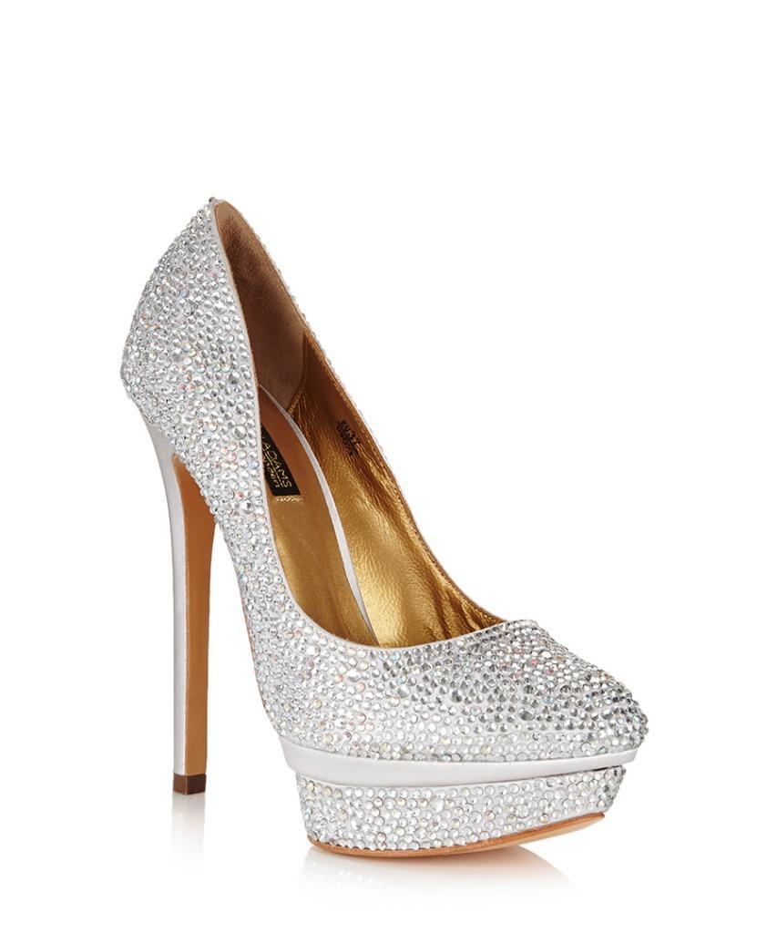Benjamin Adams Swarovski Crystal silver Pumps Heels UK5.5 EU38.5 us8 new Wedding