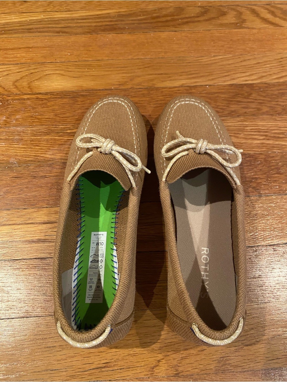 Rothy’s “The Driver” Camel Knit Loafers (NWOT; missing one original insole)