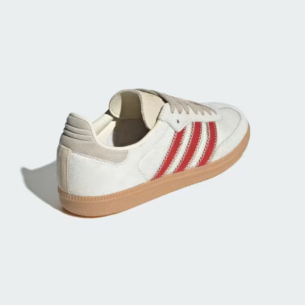 Adidas Samba OG Pony Hair Wonder Beige Better Scarlet Womens JS3935 NEW Multi Sz