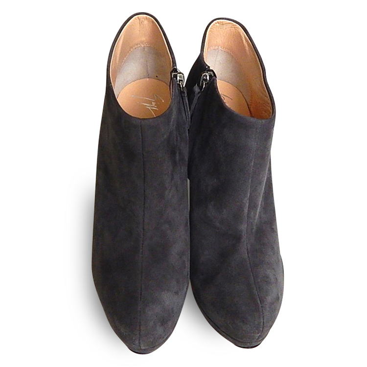 NEW $866 GIUSEPPE ZANOTTI Suede Eva Ankle Platform Booties – Grey – Size 41