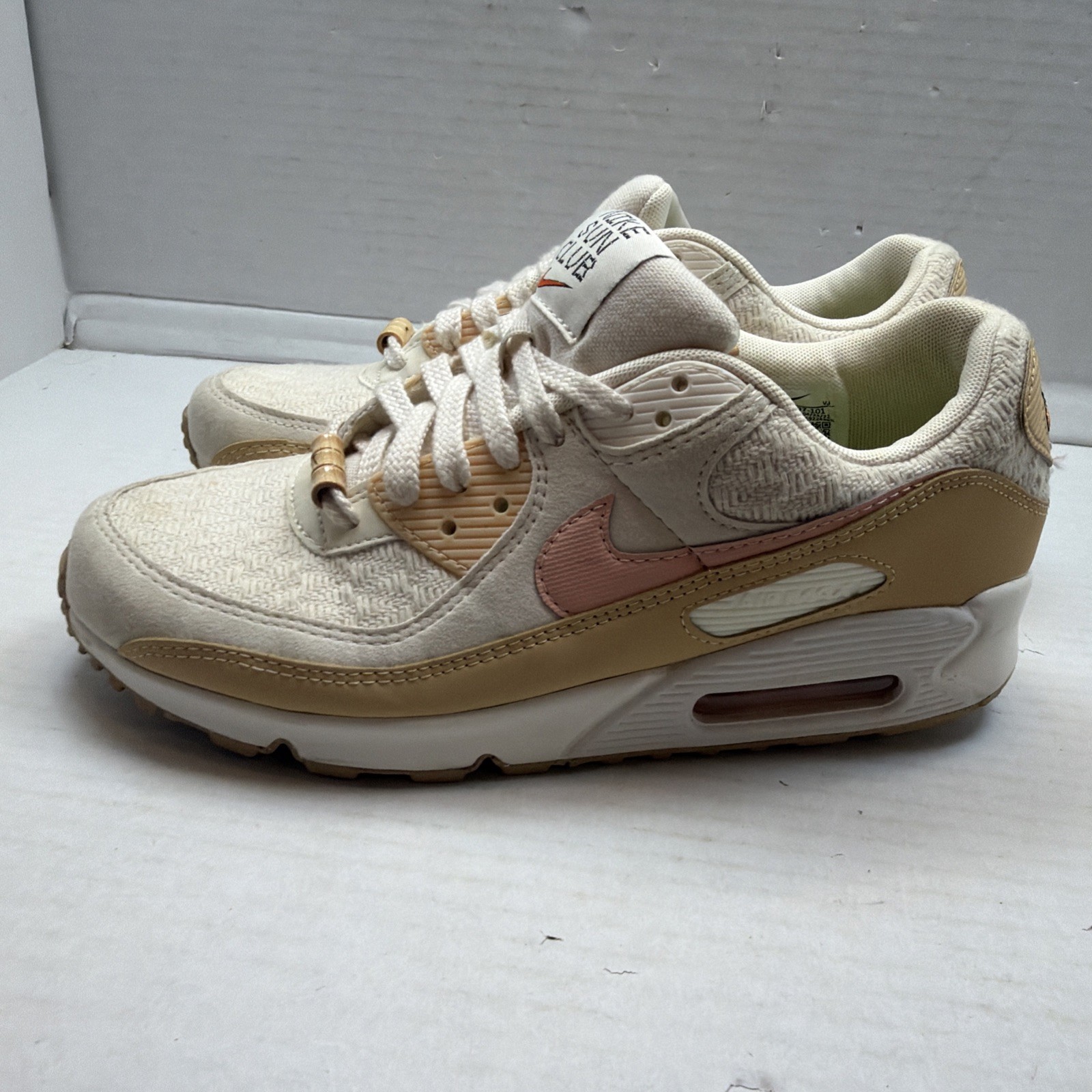 Nike W Air Max 90 Sun Club Sail White Orange Beige DJ9997-101 Women’s Size 9