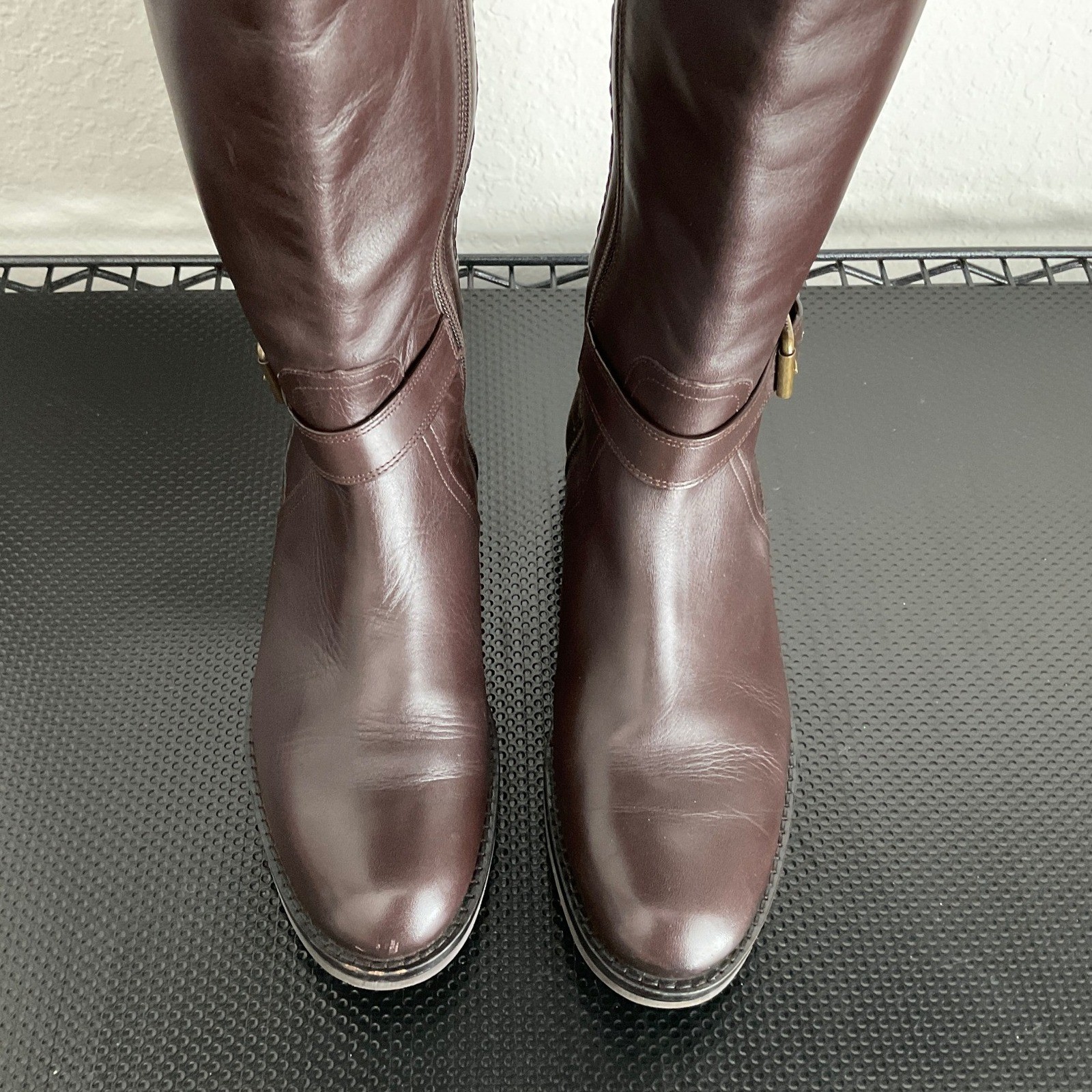 Cole Haan Womens Brown Leather Tall Riding Boots W27683 Size 7B