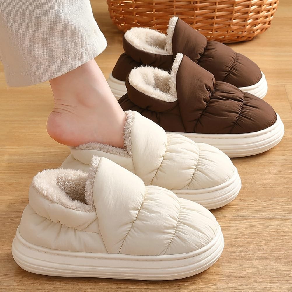 Epsion Winter Warm Boots for Women Men Indoor 5-5.5 Women/4-4.5 Men, A-black