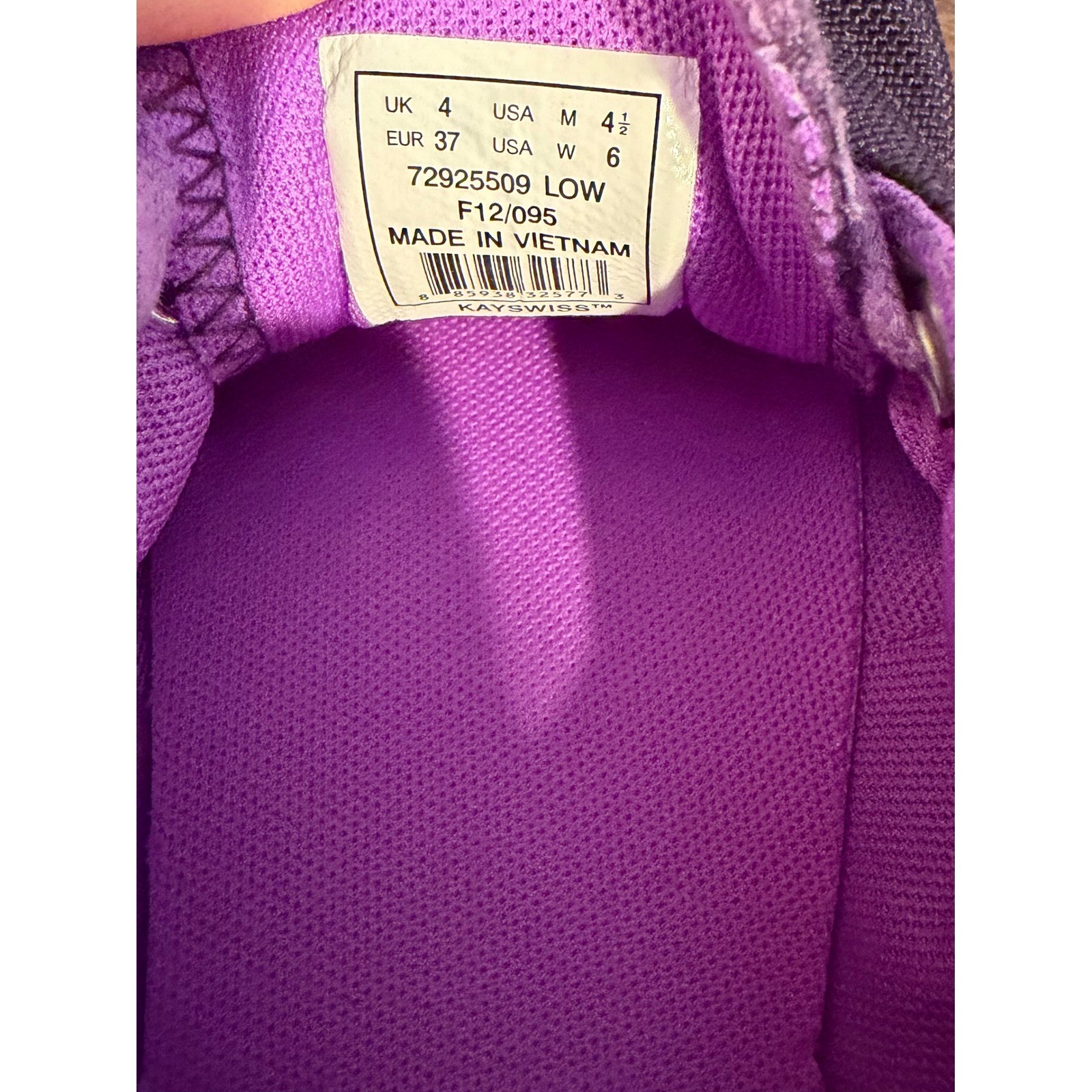 K-Swiss Womens 6 Low Top Canvas Sneaker Purple Plum Skater Streetwear YK Classic