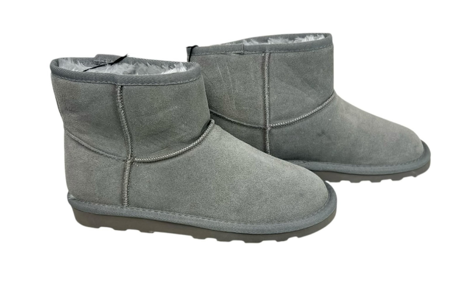 Time and Tru Gray Suede Leather Synthetic Fur Lined Women’s Size 6 Boot NWT