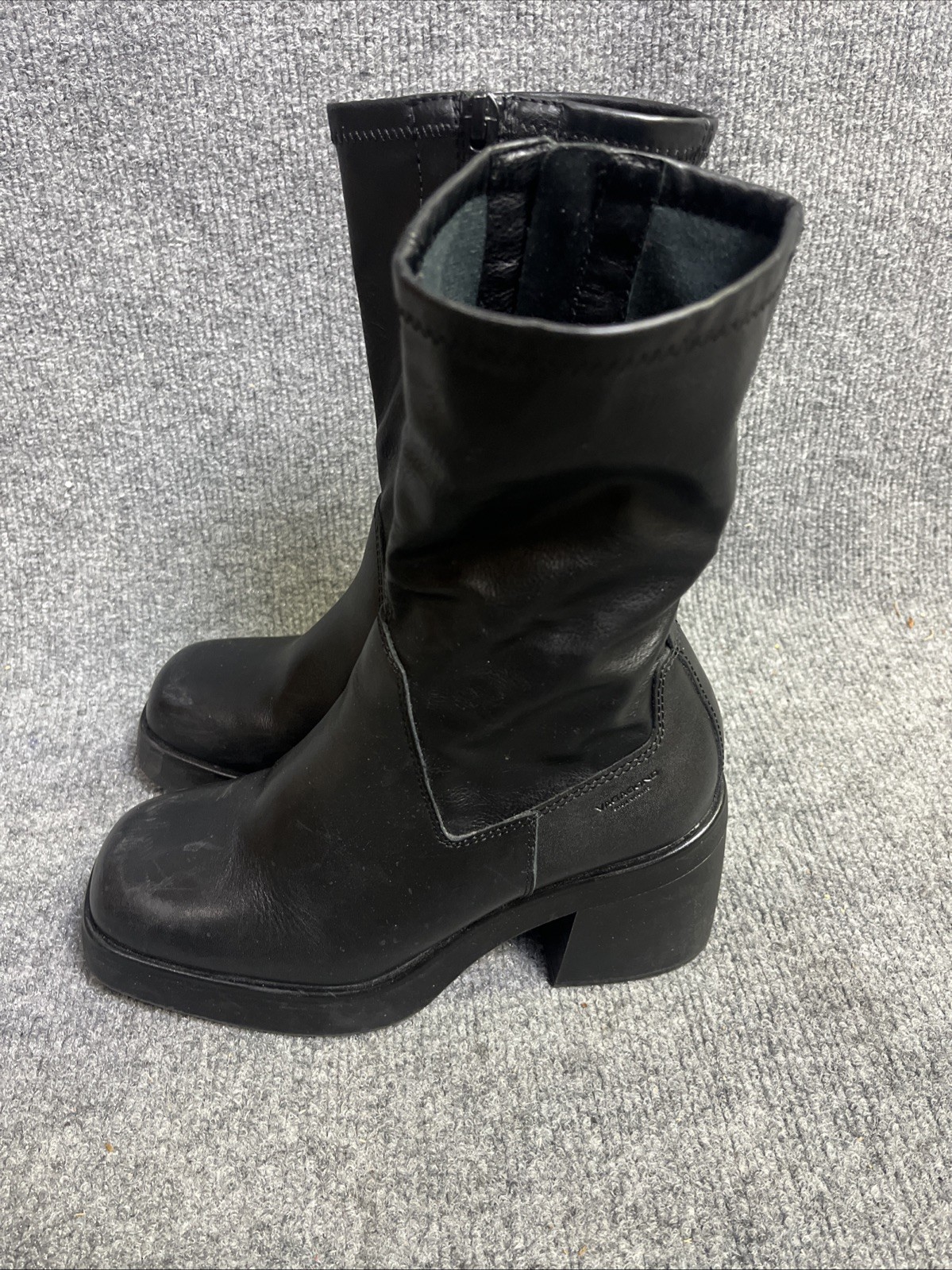 VAGABOND Women’s Black Leather Brooke Chunky Platform Boots sz 6.5