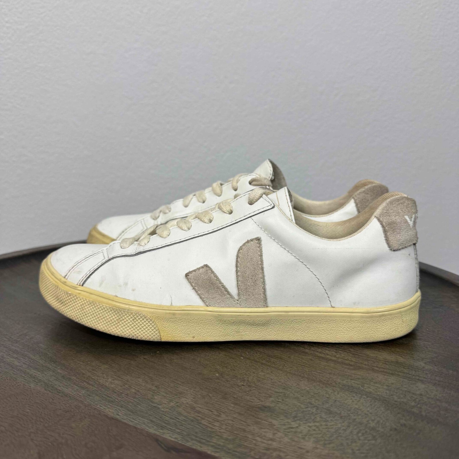 Veja Esplar Women’s Esplar Leather Sneakers Low Top Lace Up Comfortable White 38