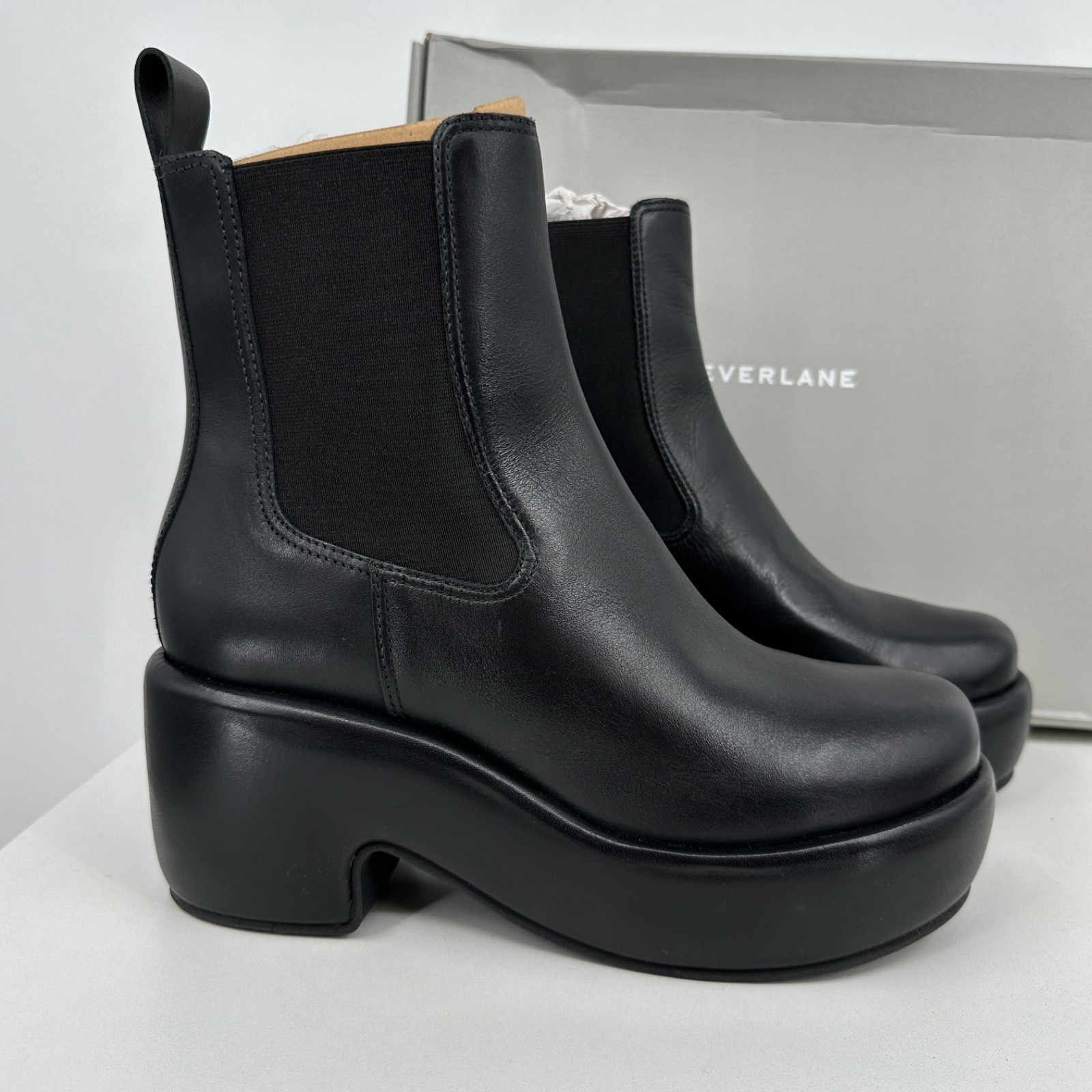 Everlane The Puffa Boot in Black size 9.5 Chelsea Ankle 3.25″ Chunky Platform