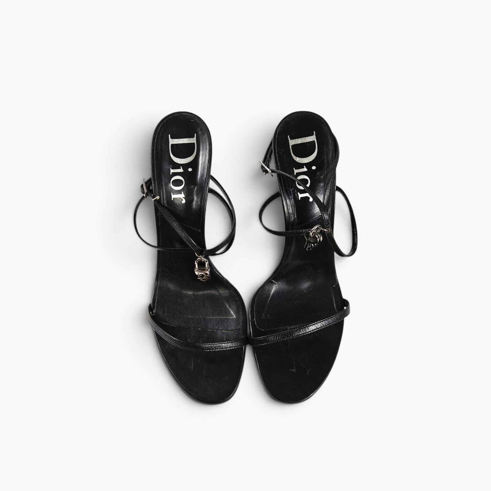 Y2k Dior Heels Lock & Key by John Galliano Sandals Black Strappy – 39.5 (8.5)