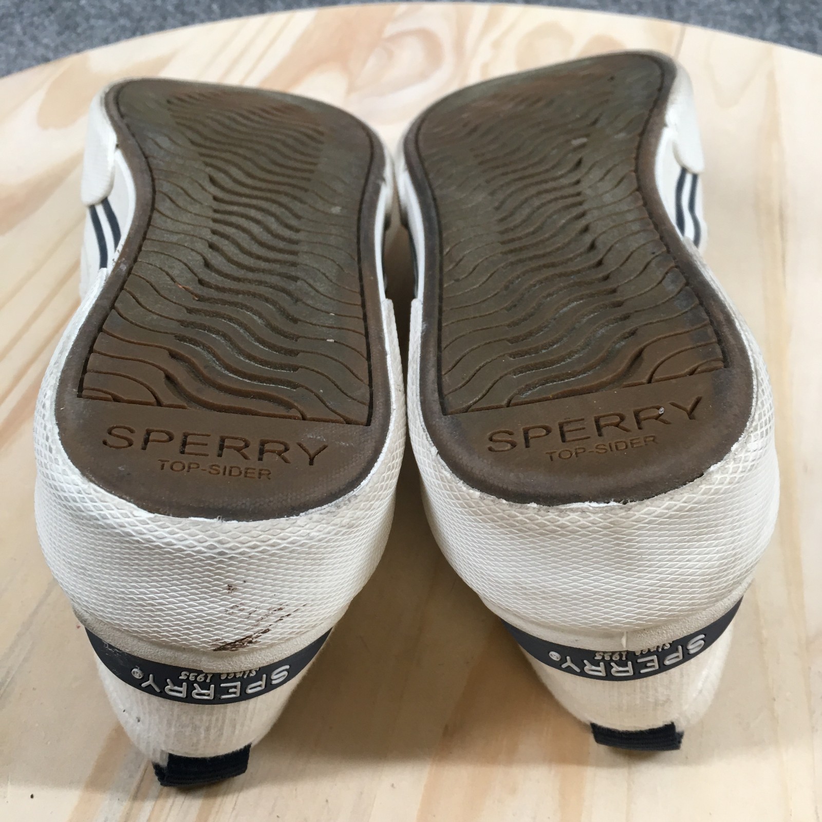 Sperry Shoes Womens 9.5 Pier Wave Slip On Comfort STS85776 White Canvas Casual