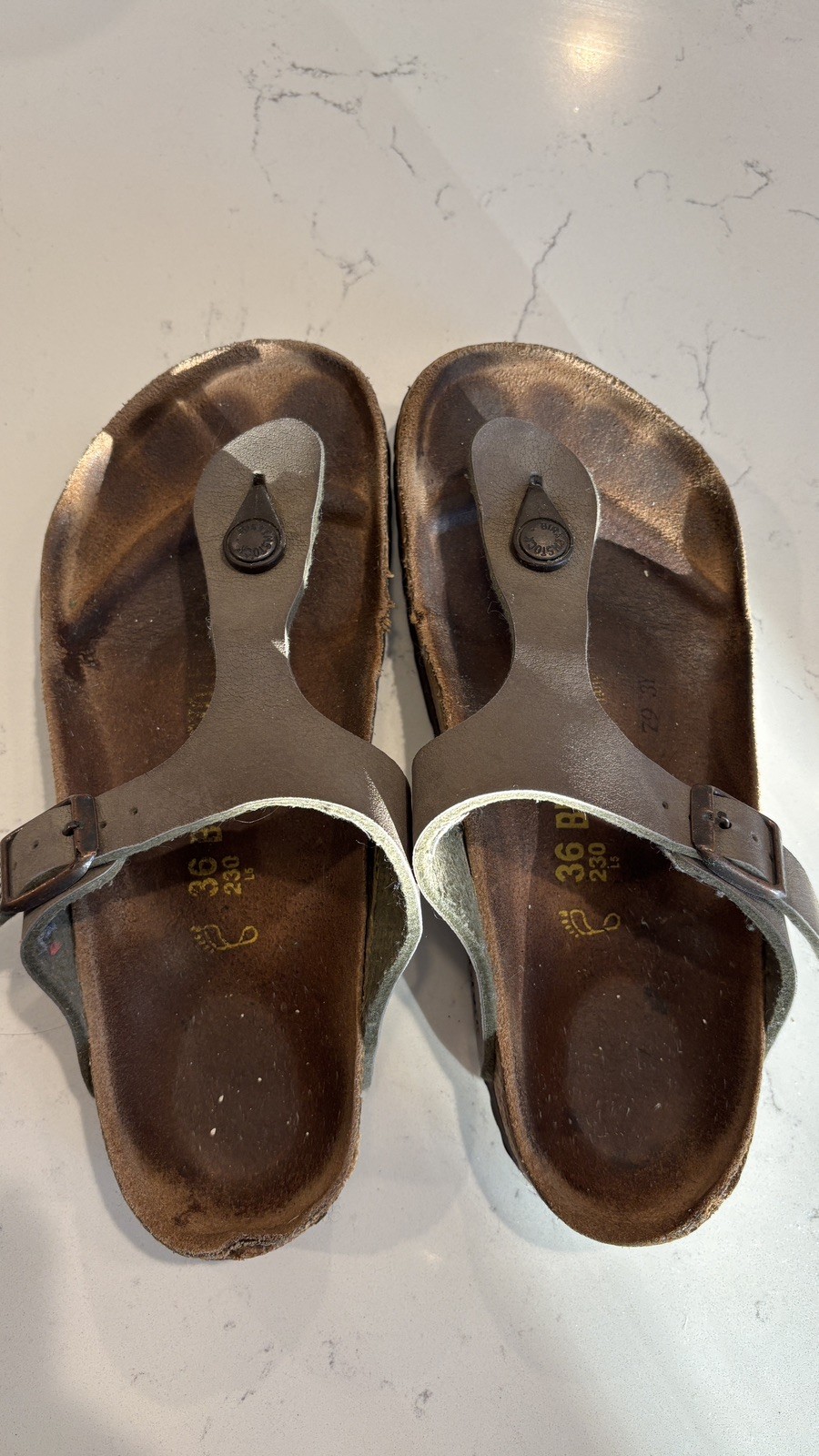 BIRKENSTOCK US 6.5/EU 36 Women’s Gizeh Leather Thong Sandal