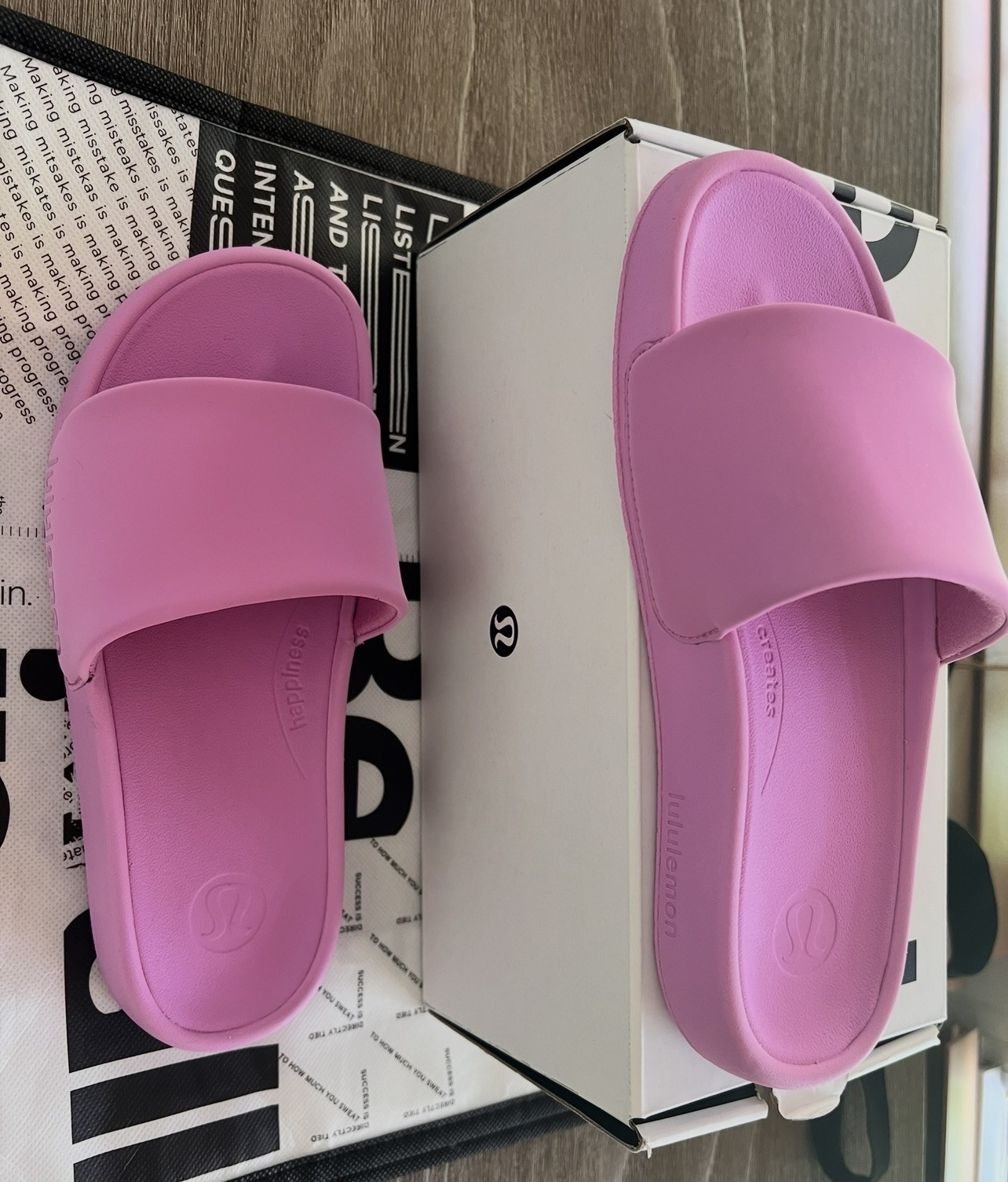 Lululemon Women’s Restfeel Slides Dahlia Mauve Pink SIZE 6 NIB SOLD OUT COLOR