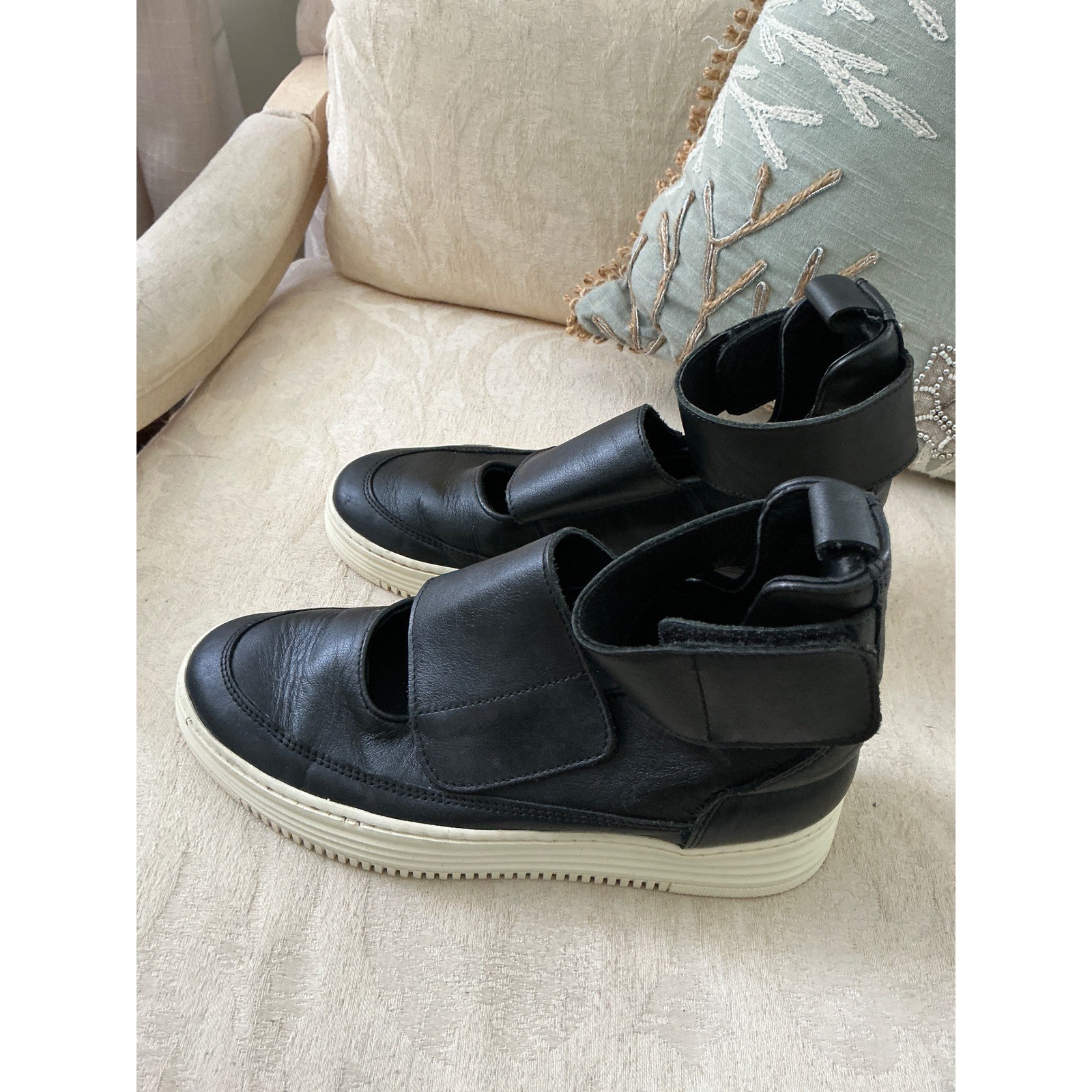 Filling Pieces High Top Cleopatra STRAPPY black leather sneaker size 36/US 6
