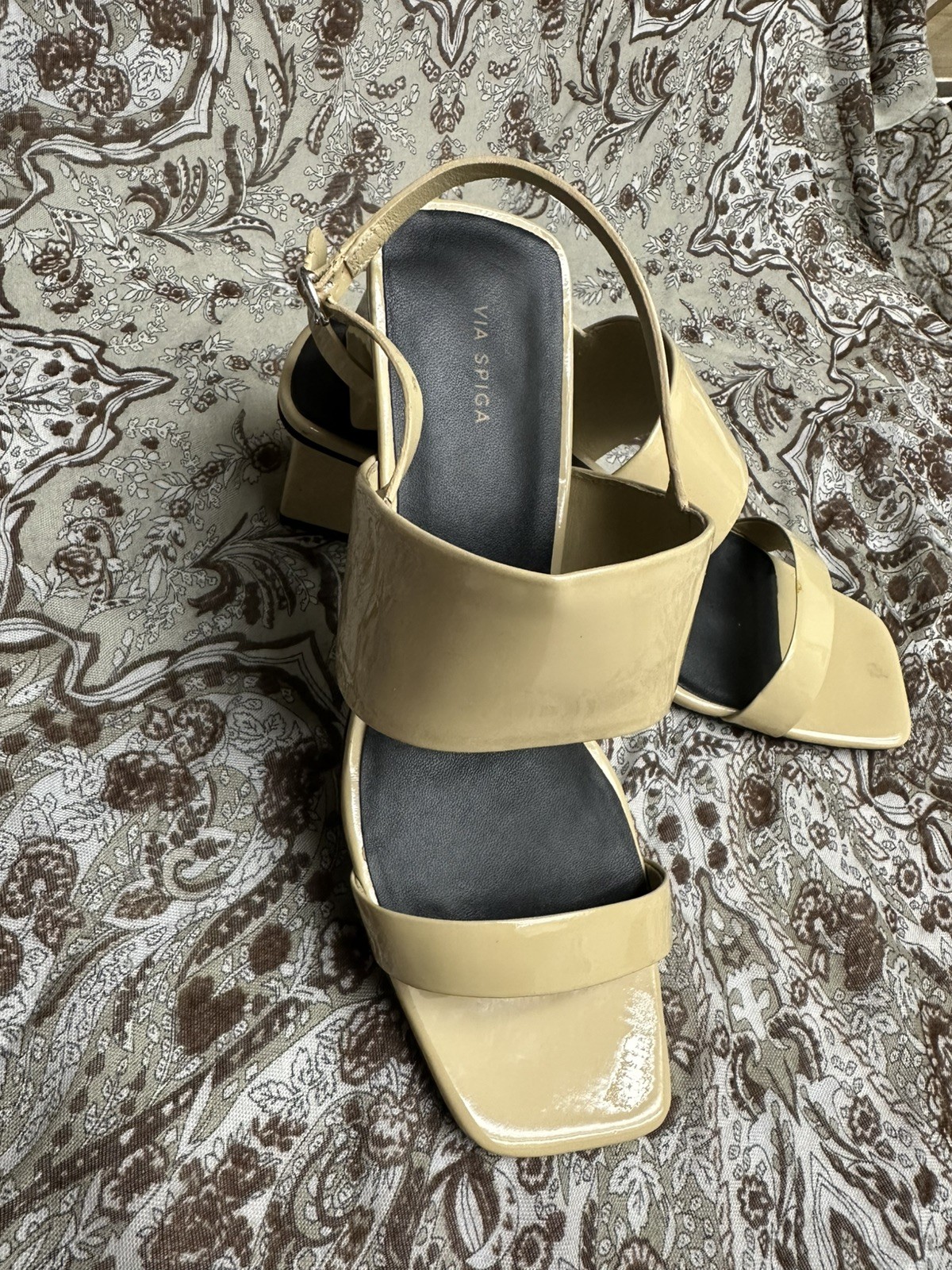Via Spiga Women Leather Slingback Heeled Sandals Size US 9 M EU 39