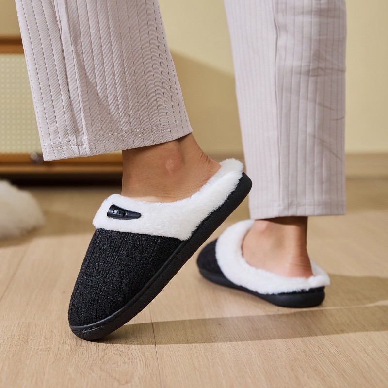 Unisex Fashionable Home Slippers Thick-Soled Protective Warm Cotton Slippers