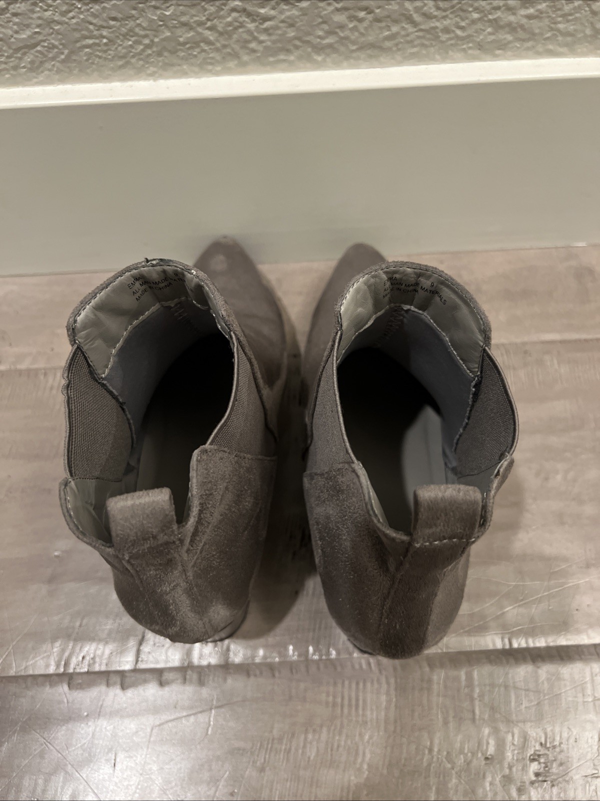 Charlotte Russe Boots Slip On Ankle Bootie Gray Luxury Country Minimalist Sz 9