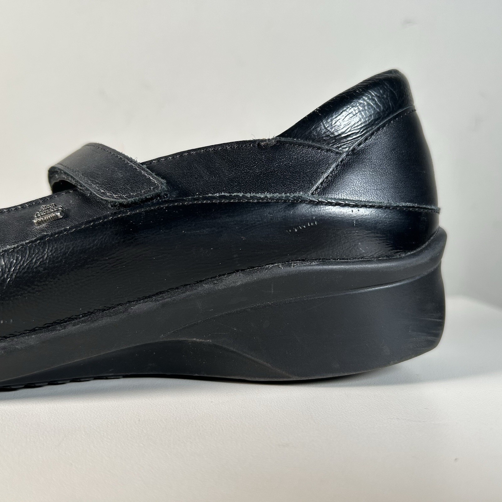 Finn Comfort Black Leather Mary Jane Wedge Shoes Germany Women’s 5.5