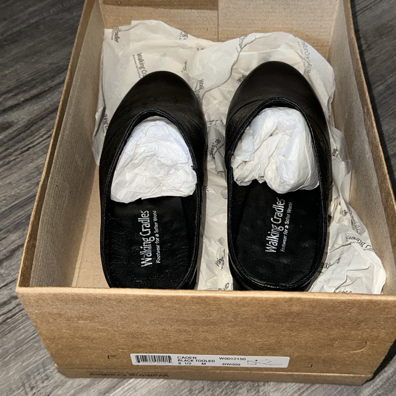 WALKING CRADLES Women’s Black Metallic Caden Mule, NEW!! Size 8.5