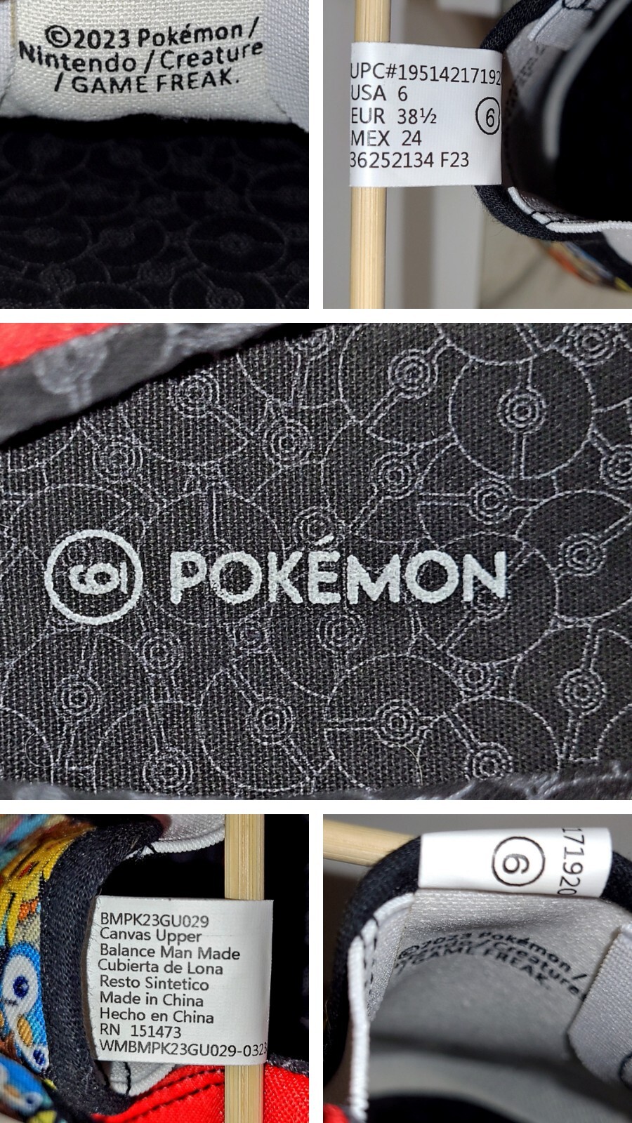 Pokemon Creatures Ground Up Slip On Canvas Loafer Sneaker Shoes Wms 8US 38.5EU