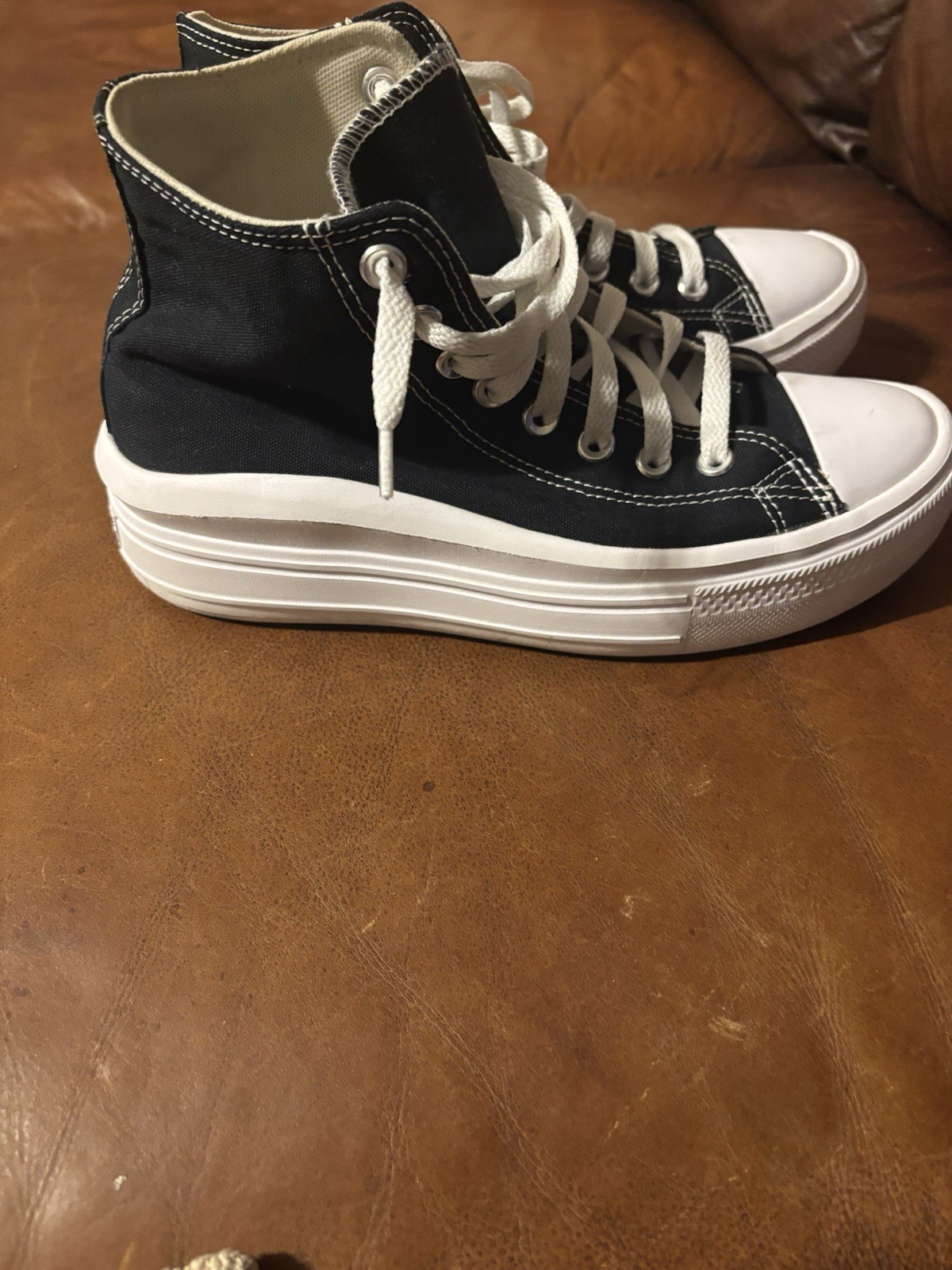 Converse Chuck Taylor All Star Move High Top Canvas Sneaker Black/White 568497C