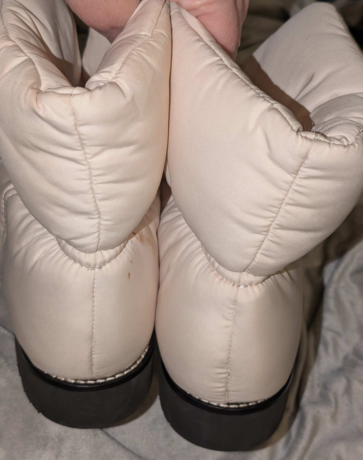 J.Crew Womens Elsa Puffer Boot With Primaloft Dusty Ivory Sz 10