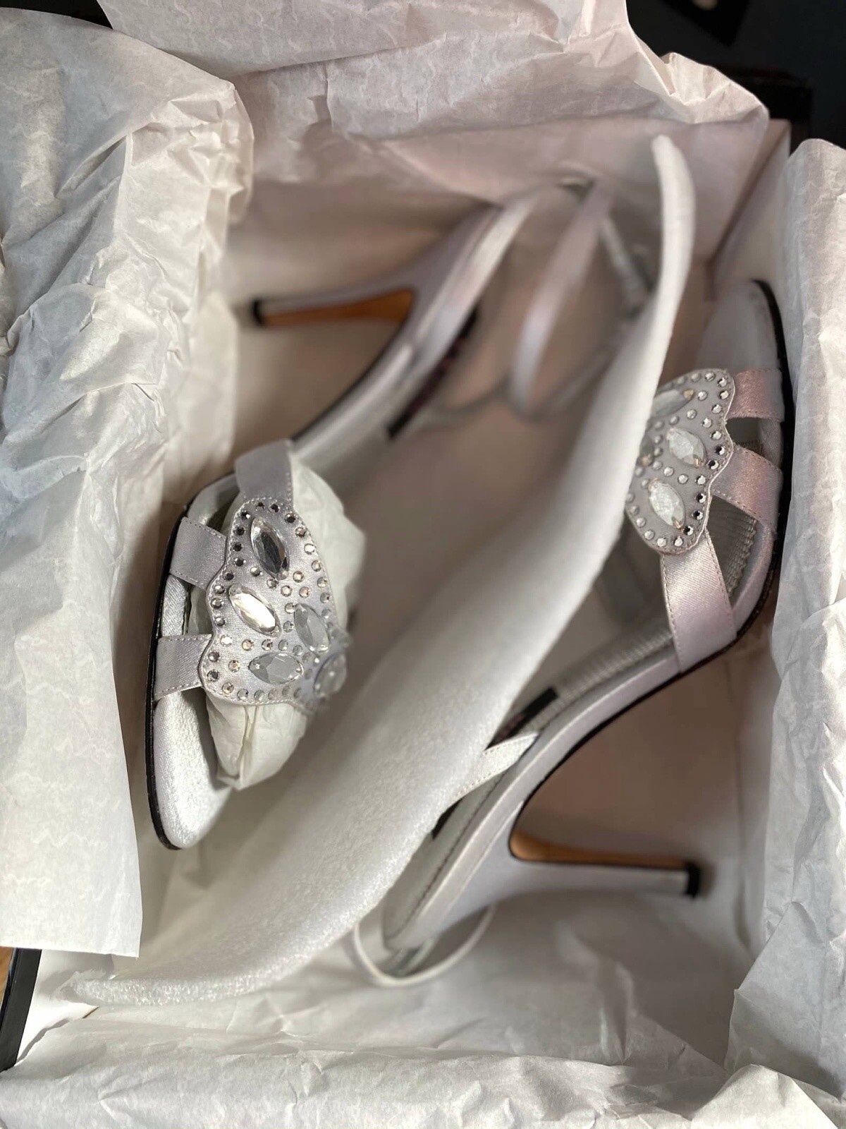 Nina Strappy Open Toe Heel Virtue Silver Jewels Royal 8M Wedding Birthday