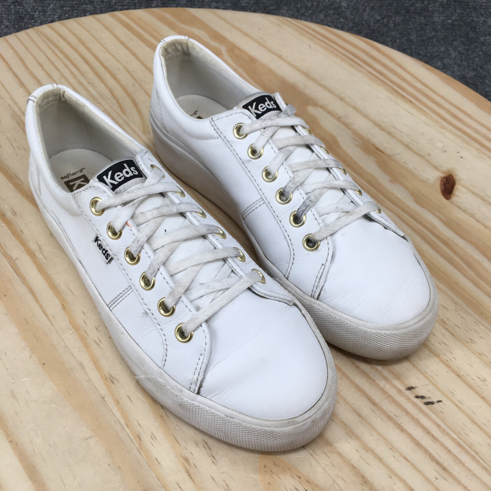 Keds Jump Kick Duo Shoes Womens 7 Sneakers Lace Up WH64960 Casual Leather White