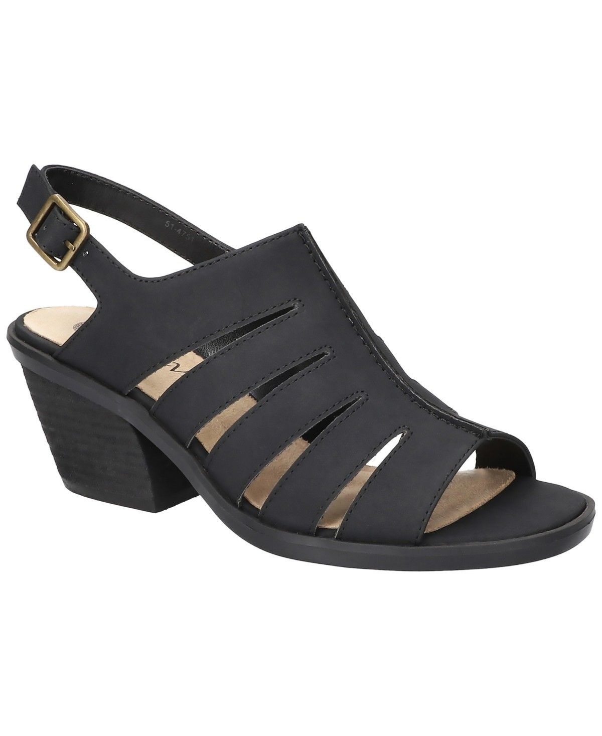 Bella Vita Womens Rhodes Block Open Toe Heeled Sandals Black Size 8.5W NIB