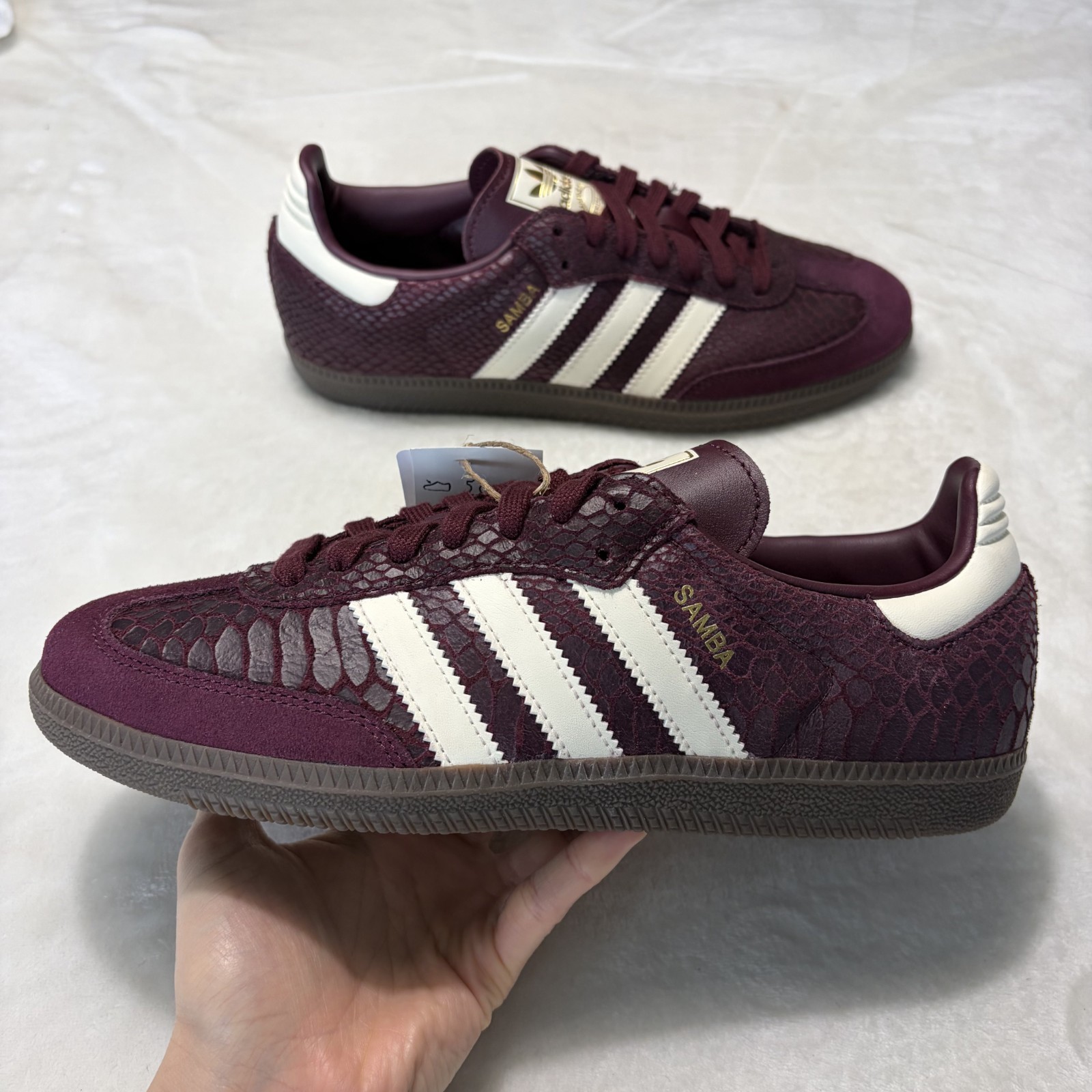 NEW Adidas Samba OG Maroon Cream White Gold Women’s – IH3979