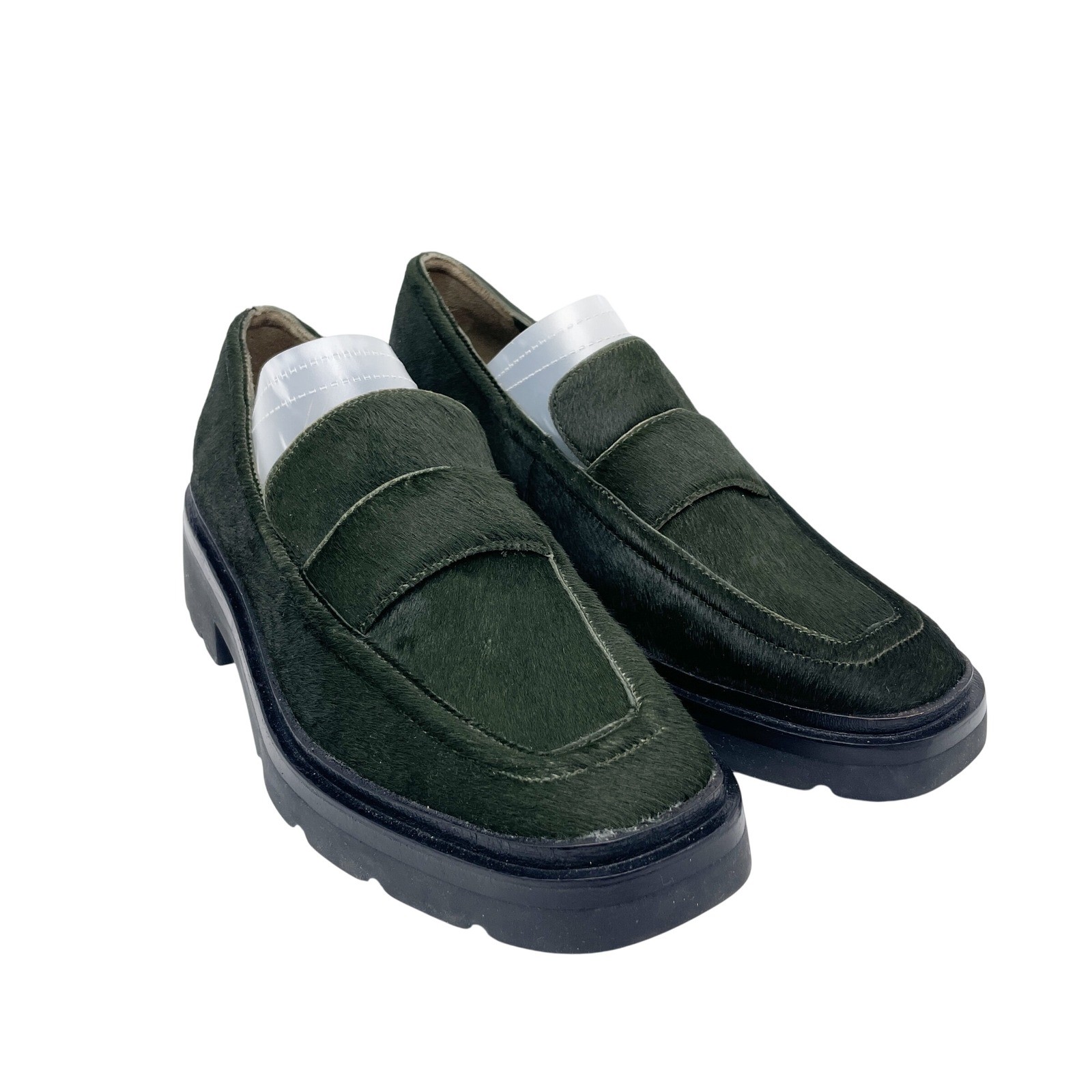 Vince Women’s Robin Genuine Calf Hair Lug Sole Loafer Olive Green US 6 / EUR 36