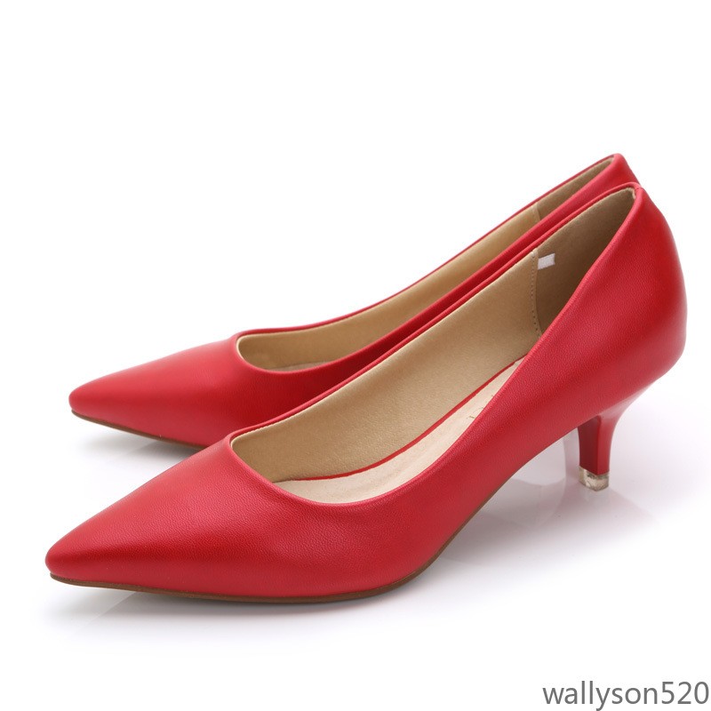 Women Pointed Toe Shoes Multi Color Solid Leather Slip On Dress Wedding Pumps