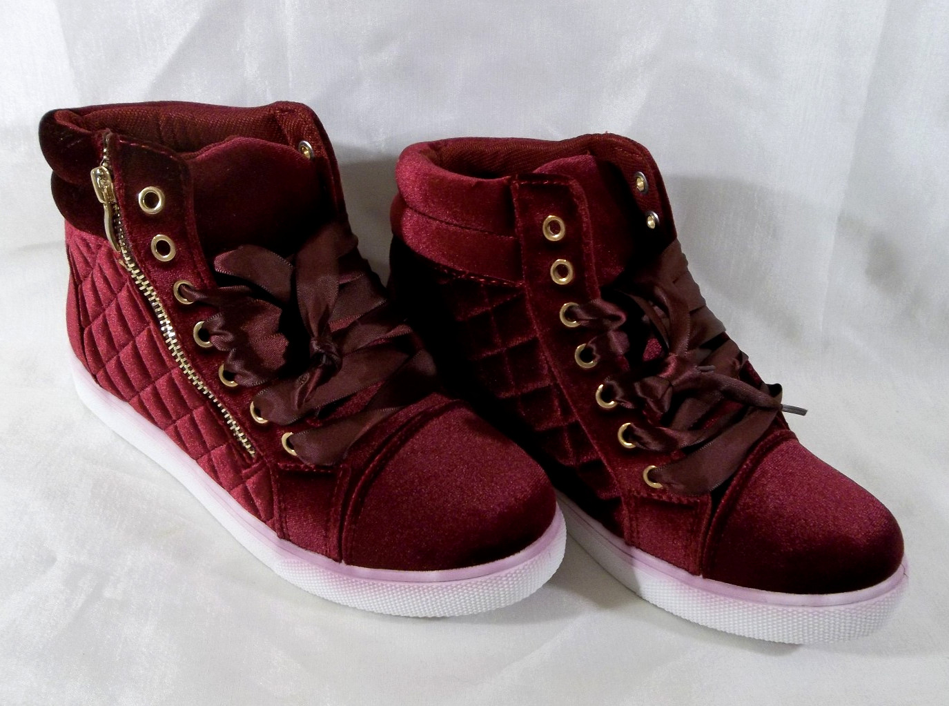 Soho Girls Bedford-1 Wine Velvet High Top Shoes – Women’s US Size 7