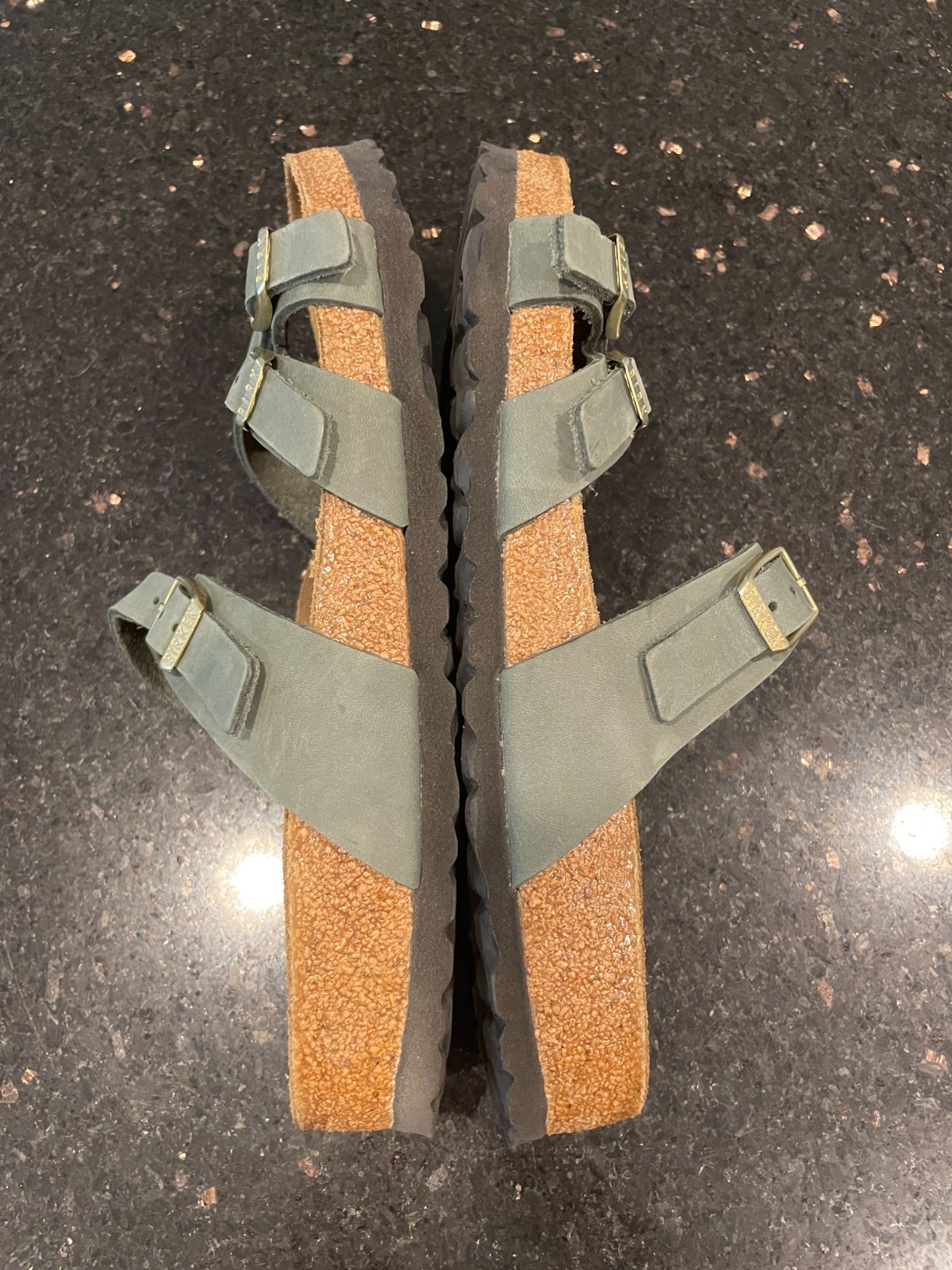 Birkenstock Franca Leather Sandals Thyme Green Womens Size 40 US 9 Regular/Wide