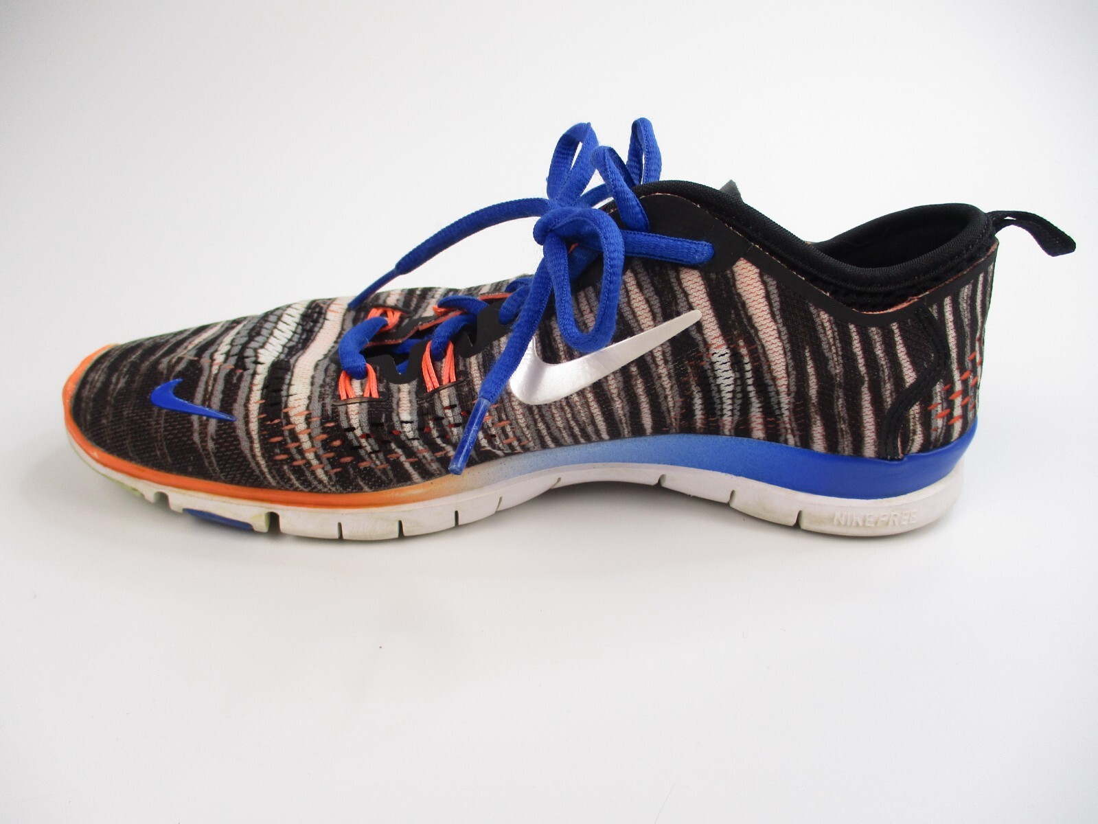 NIKE Free TR Fit 5.0 Running Gym Shoes Womens Size 7.5 Orange Blue Black White